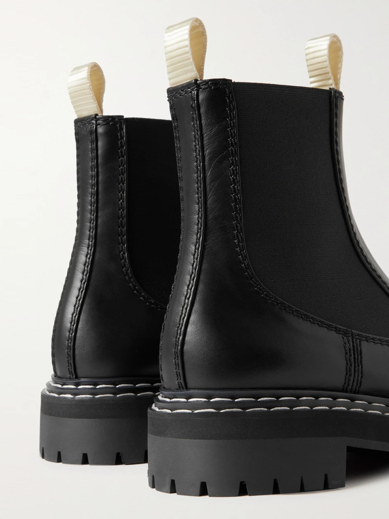 Shop Proenza Schouler Topstitched Leather Chelsea Boots In Black