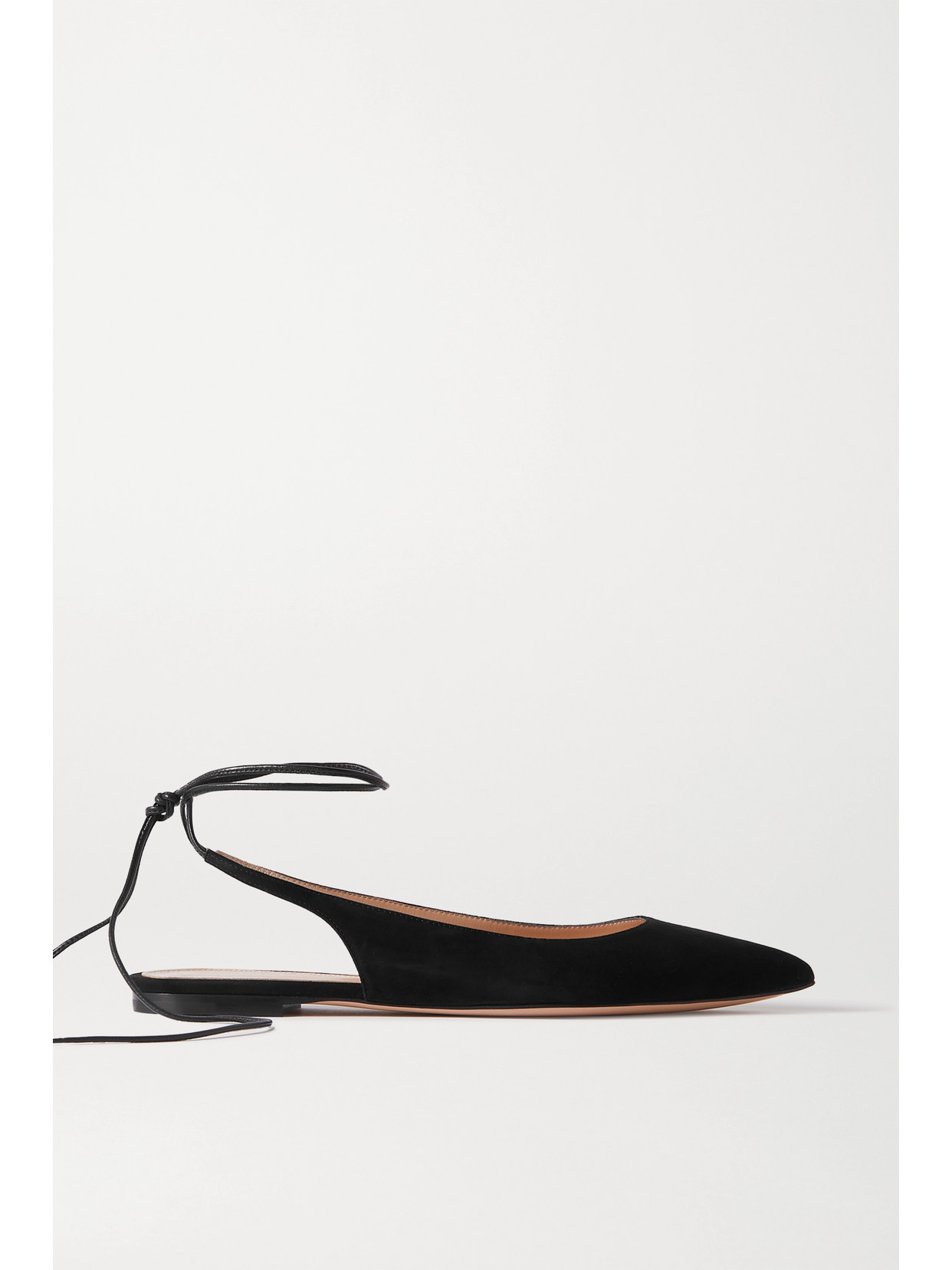 Gianvito Rossi 10 Suede Point-toe Flats