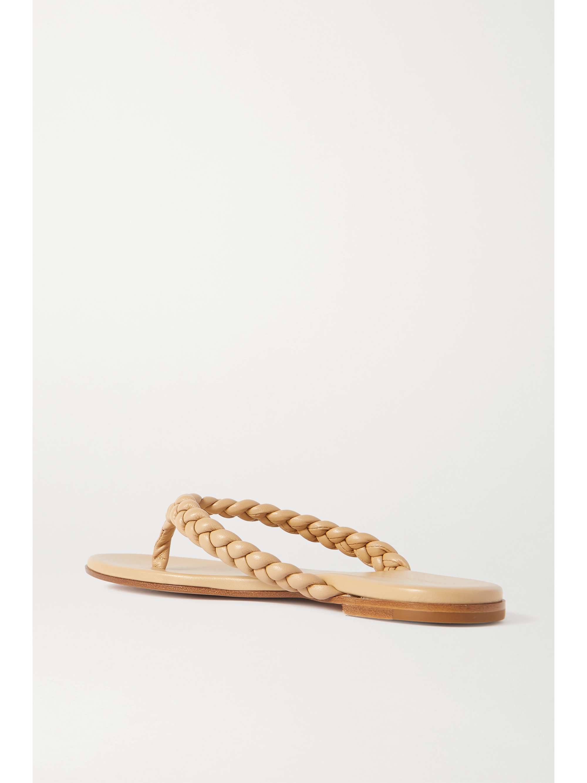 GIANVITO ROSSI Braided leather flip flops