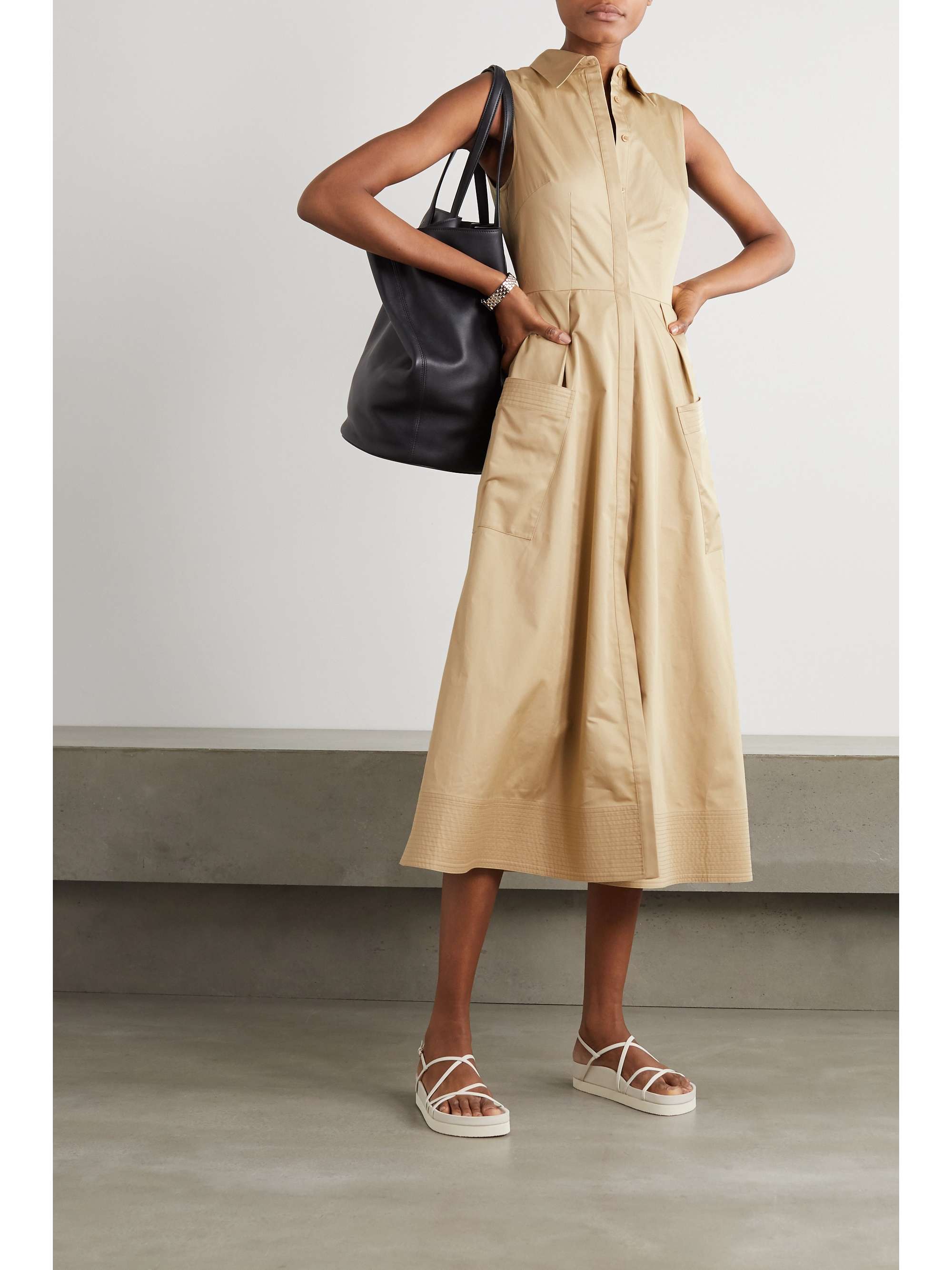 CO Cotton-poplin midi shirt dress