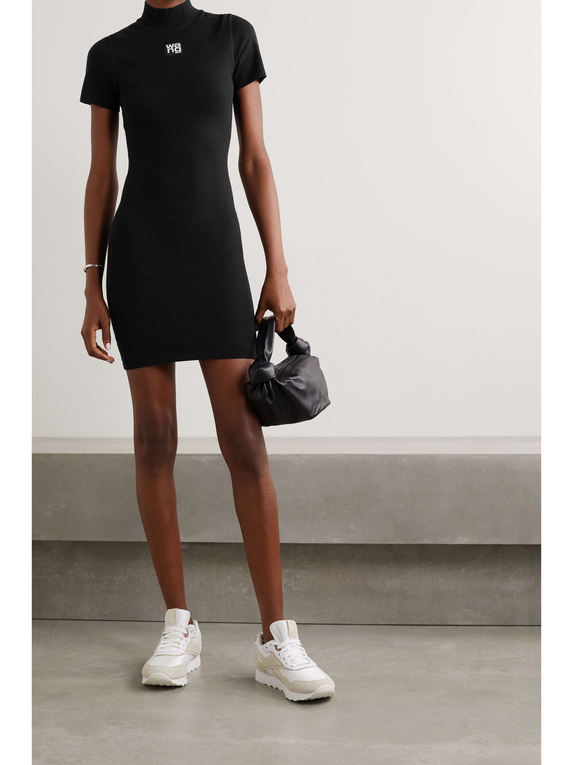 ALEXANDERWANG.T Appliquéd stretch-knit mini dress