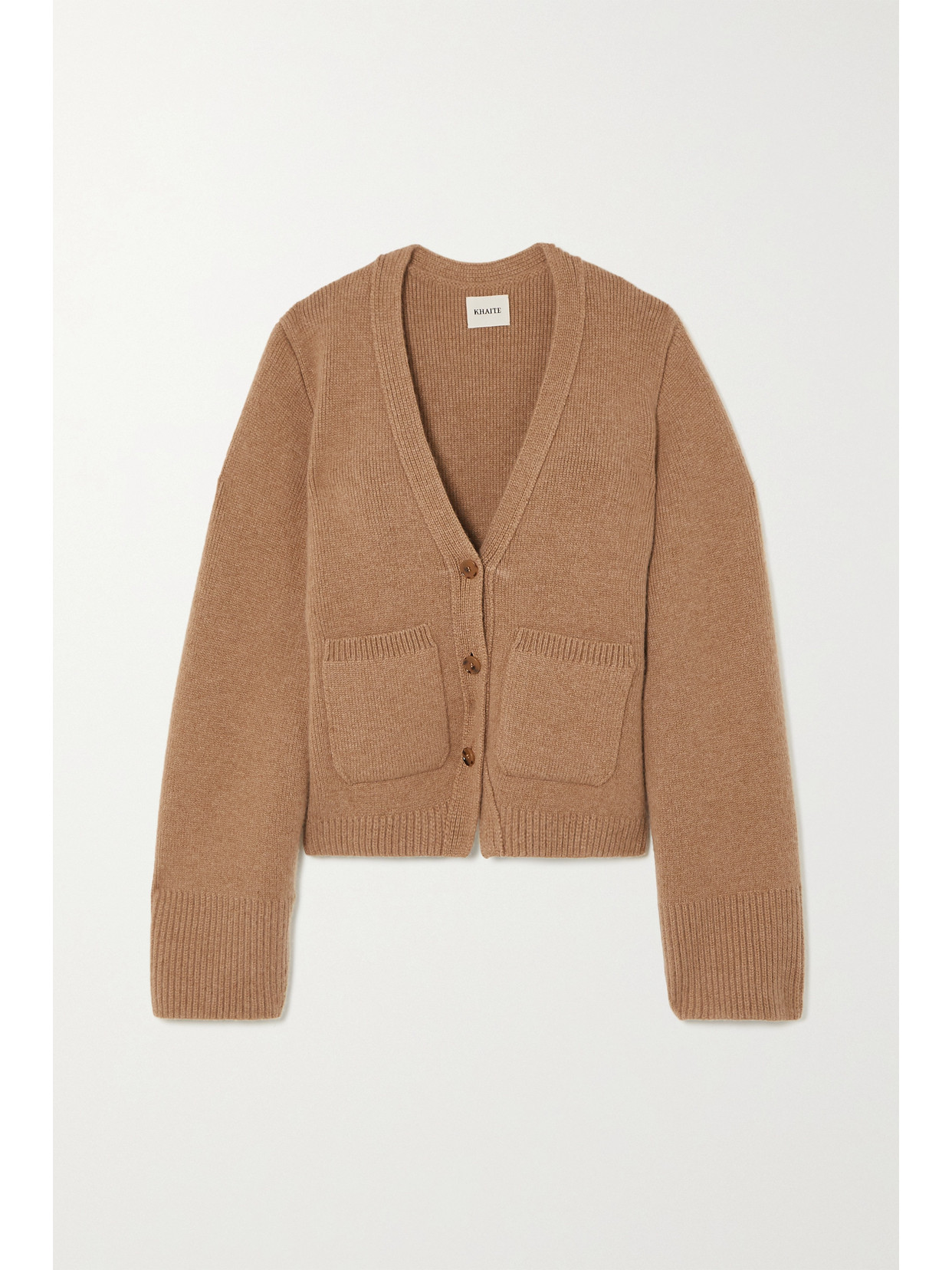 Khaite Scarlet Cashmere Cropped Cardigan In Brown