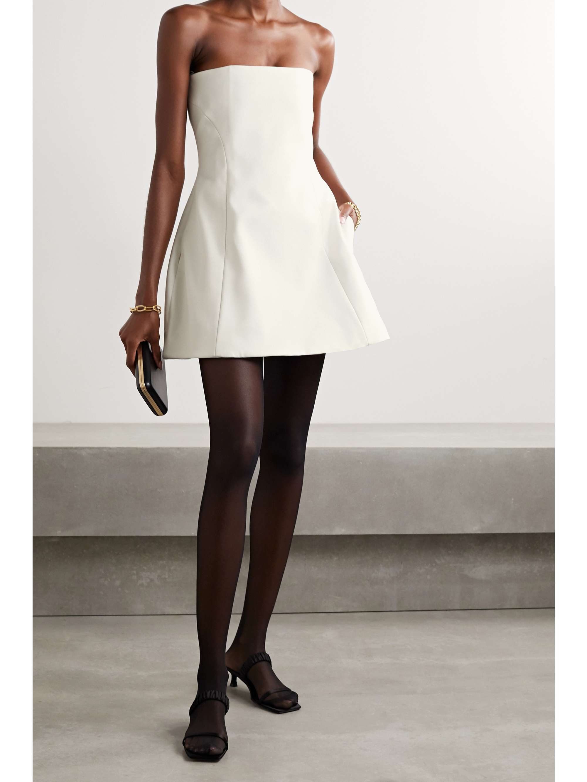 KHAITE Ginger strapless faille mini dress
