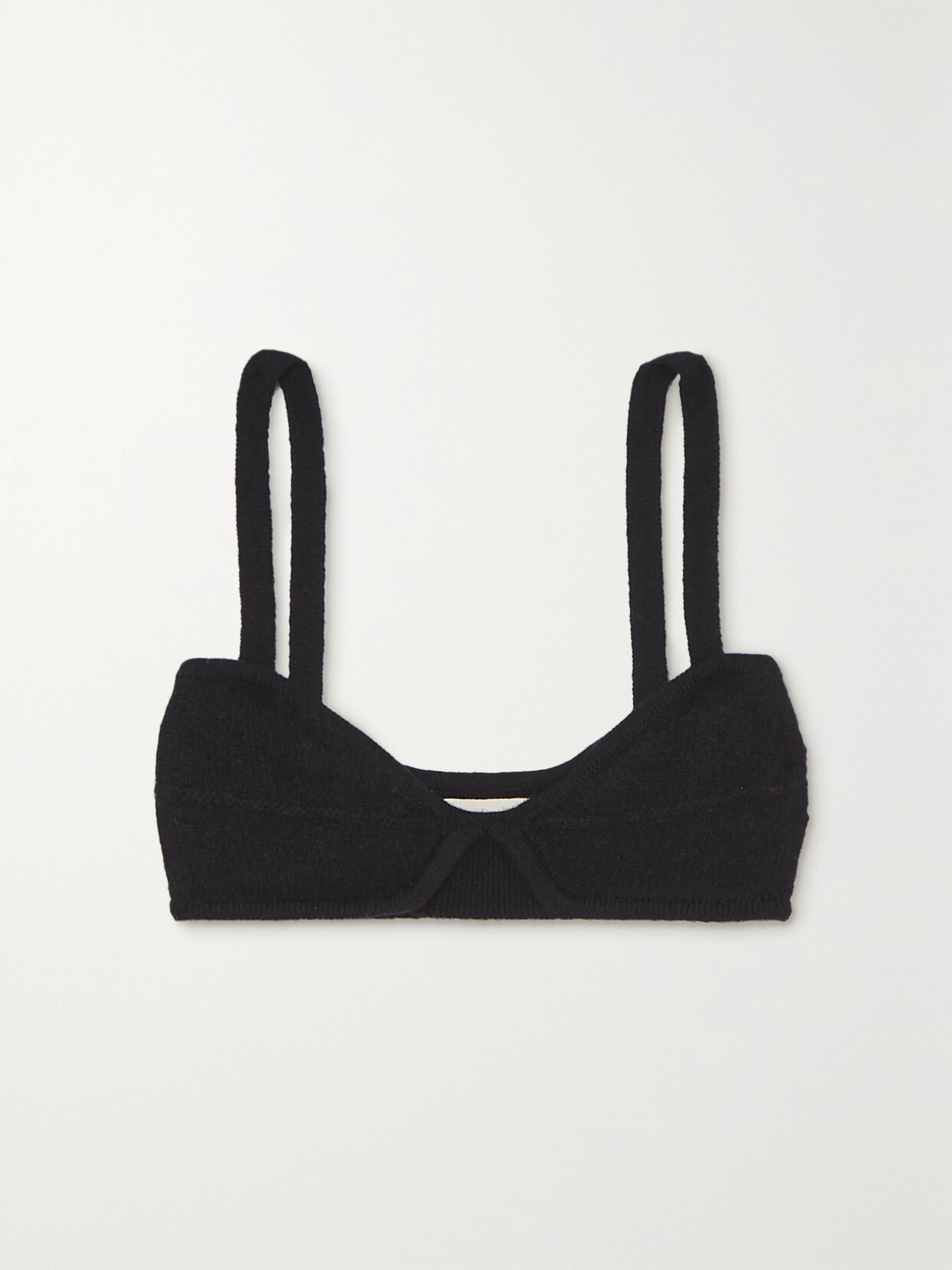 Khaite Eda Cashmere Soft-cup Bra In Black