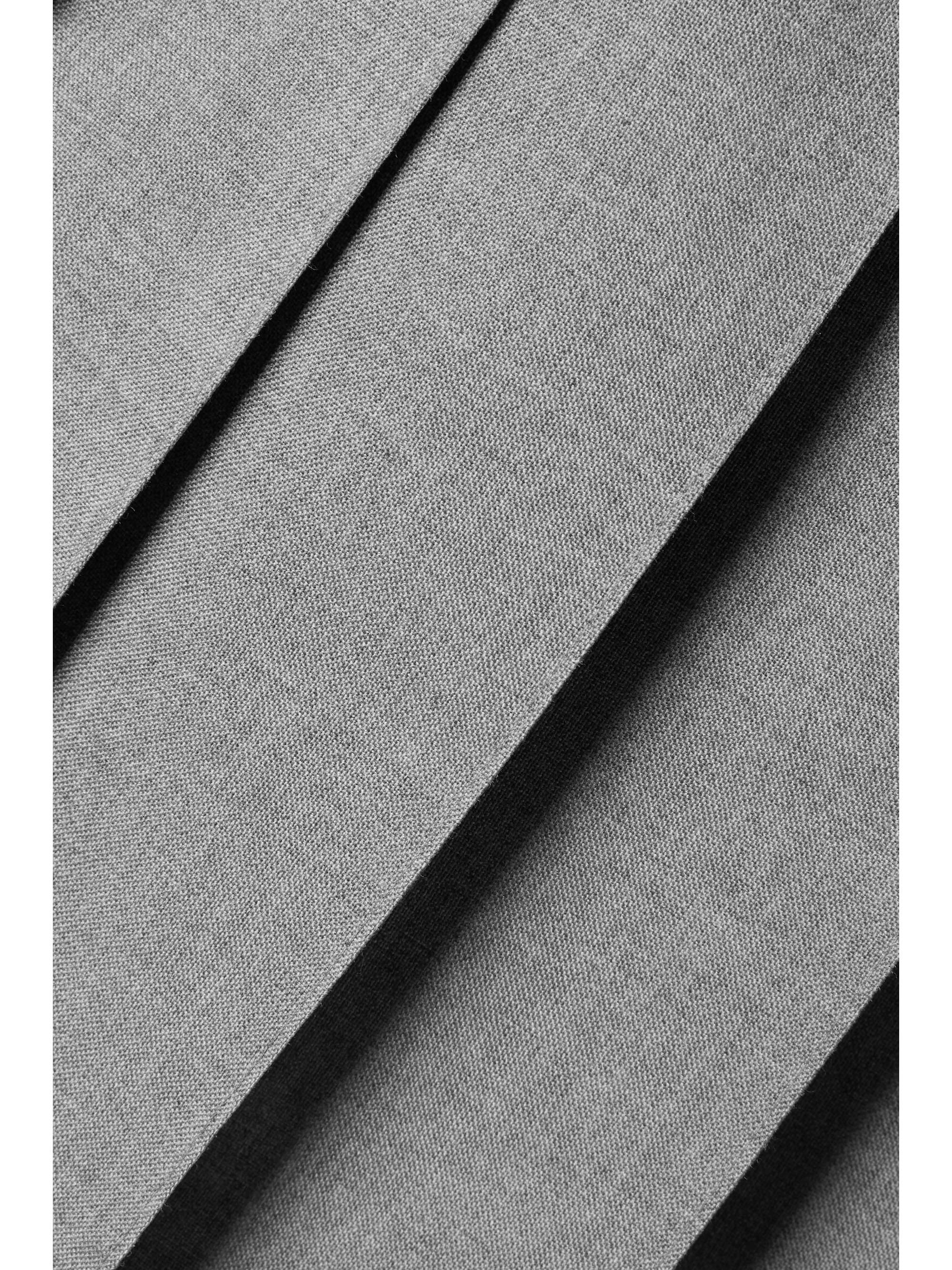 THOM BROWNE Grosgrain-trimmed pleated wool-blend mini skirt