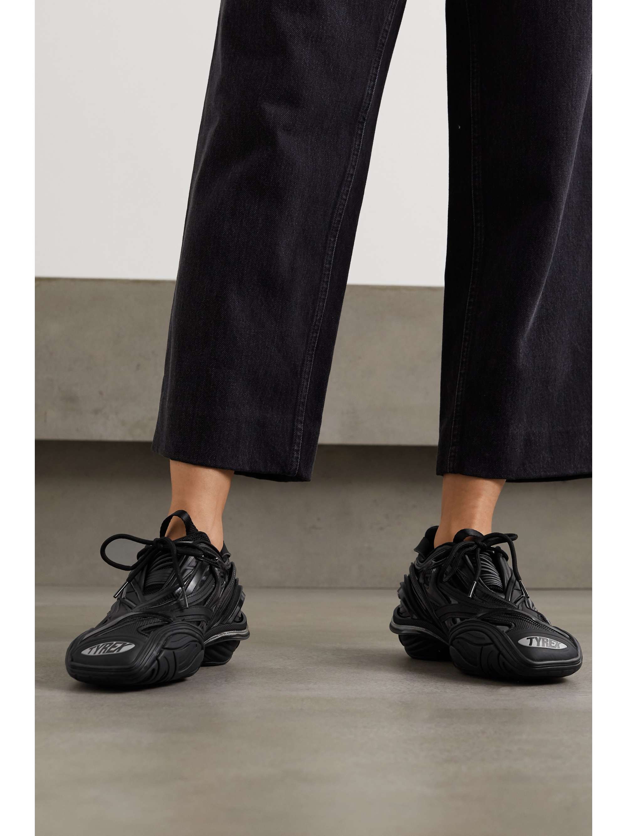 BALENCIAGA logo-print rubber, mesh and faux sneakers | NET-A-PORTER