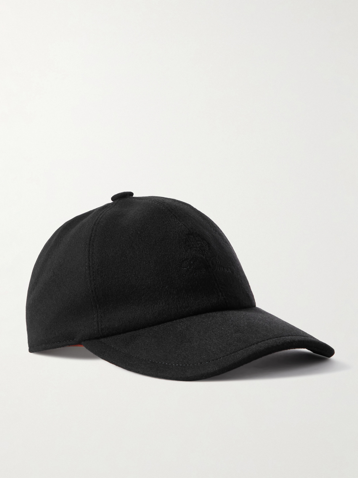 Loro Piana Embroidered Cashmere-felt Baseball Cap In Black