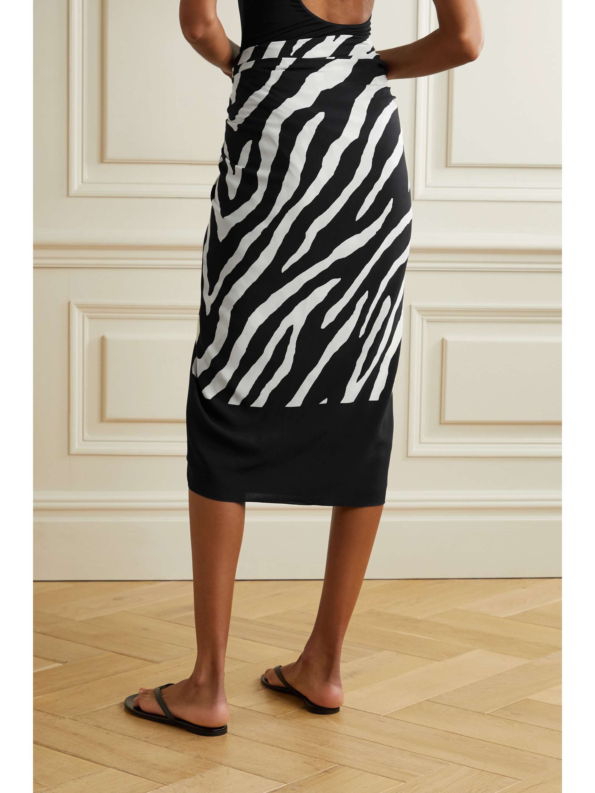 VIX Fiorella zebra-print voile pareo