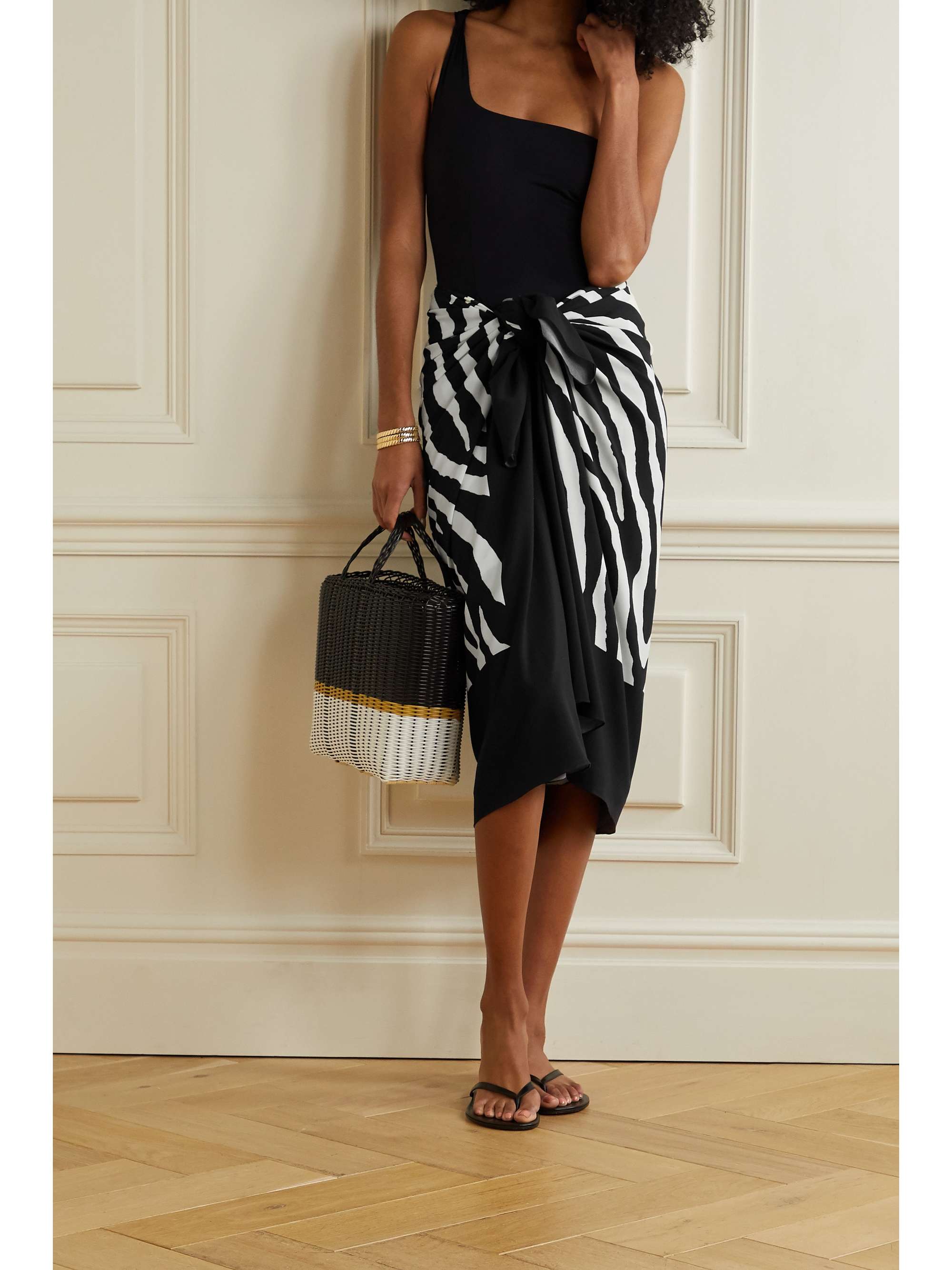 VIX Fiorella zebra-print voile pareo