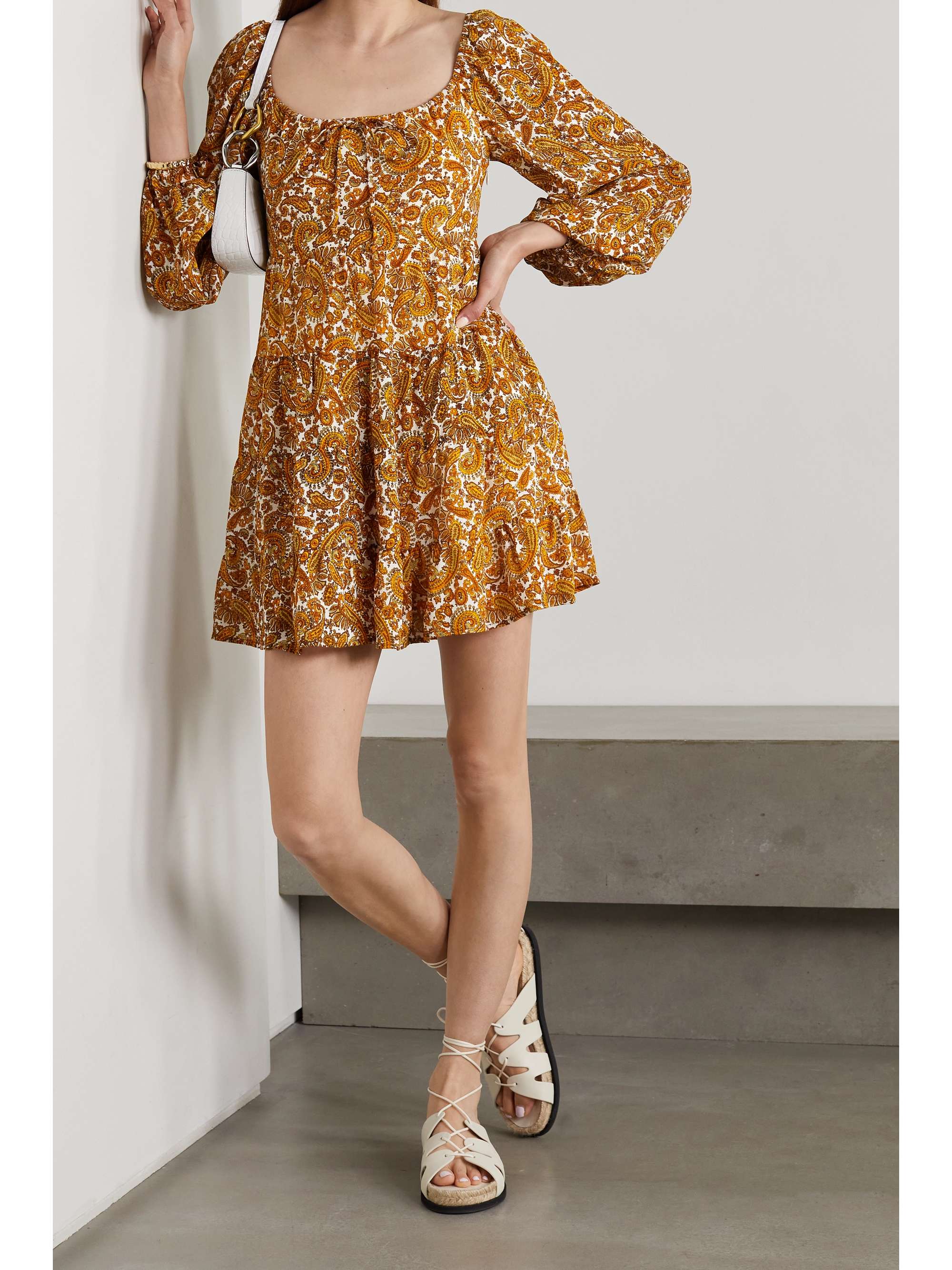 paisley print mini dress