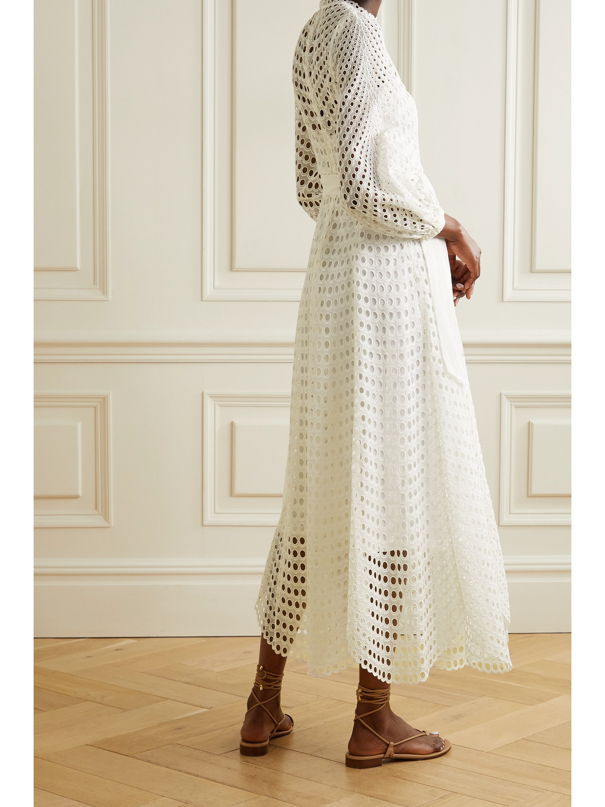 Zimmermann Poppy Broderie Anglaise Voile Maxi Dress In Ivo Ivory ModeSens