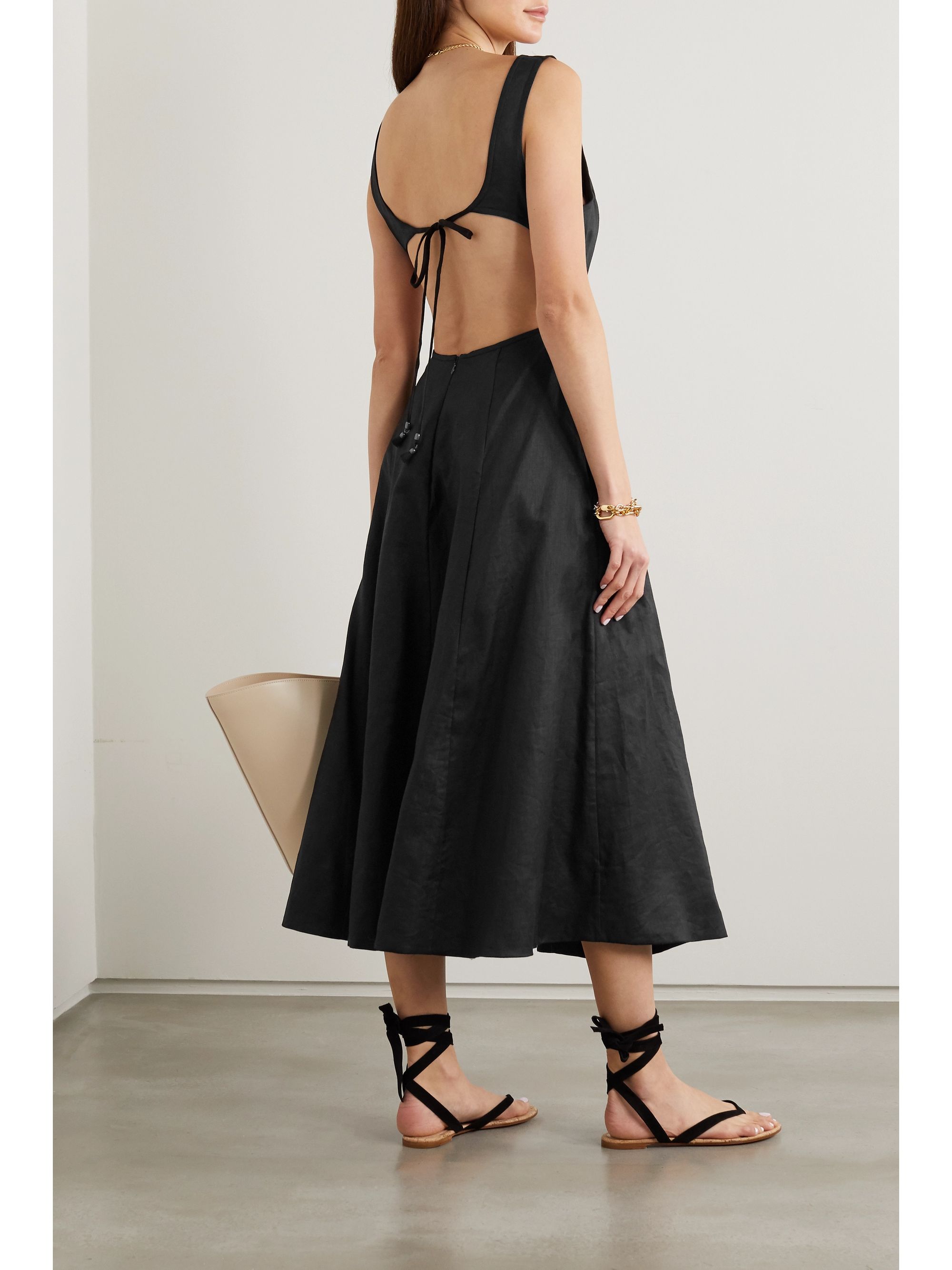 Linen open back dress Clearance