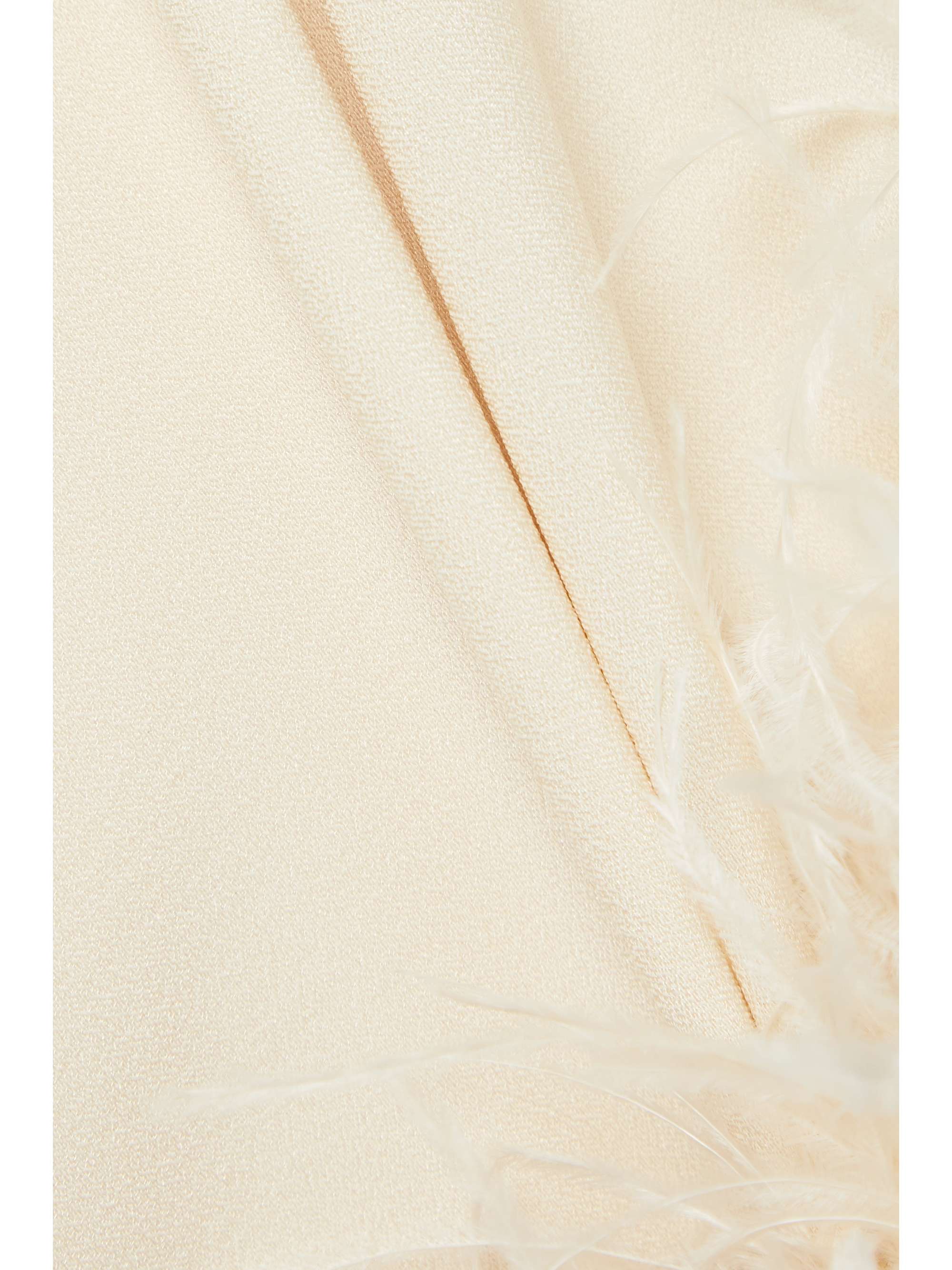 TALLER MARMO Ubud asymmetrisches Maxikleid aus Crêpe mit Federn