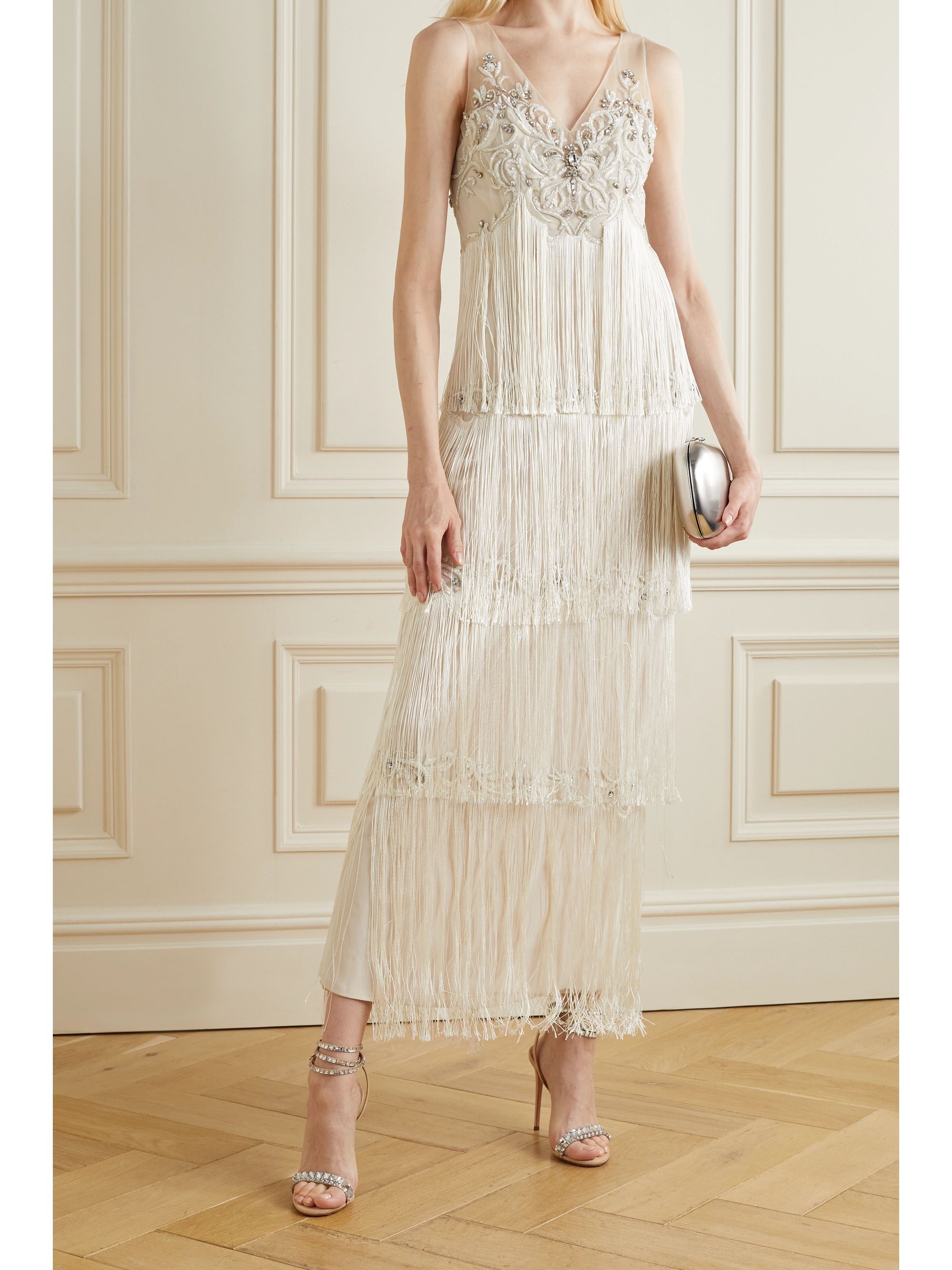 Marchesa notte fringe dress Clearance