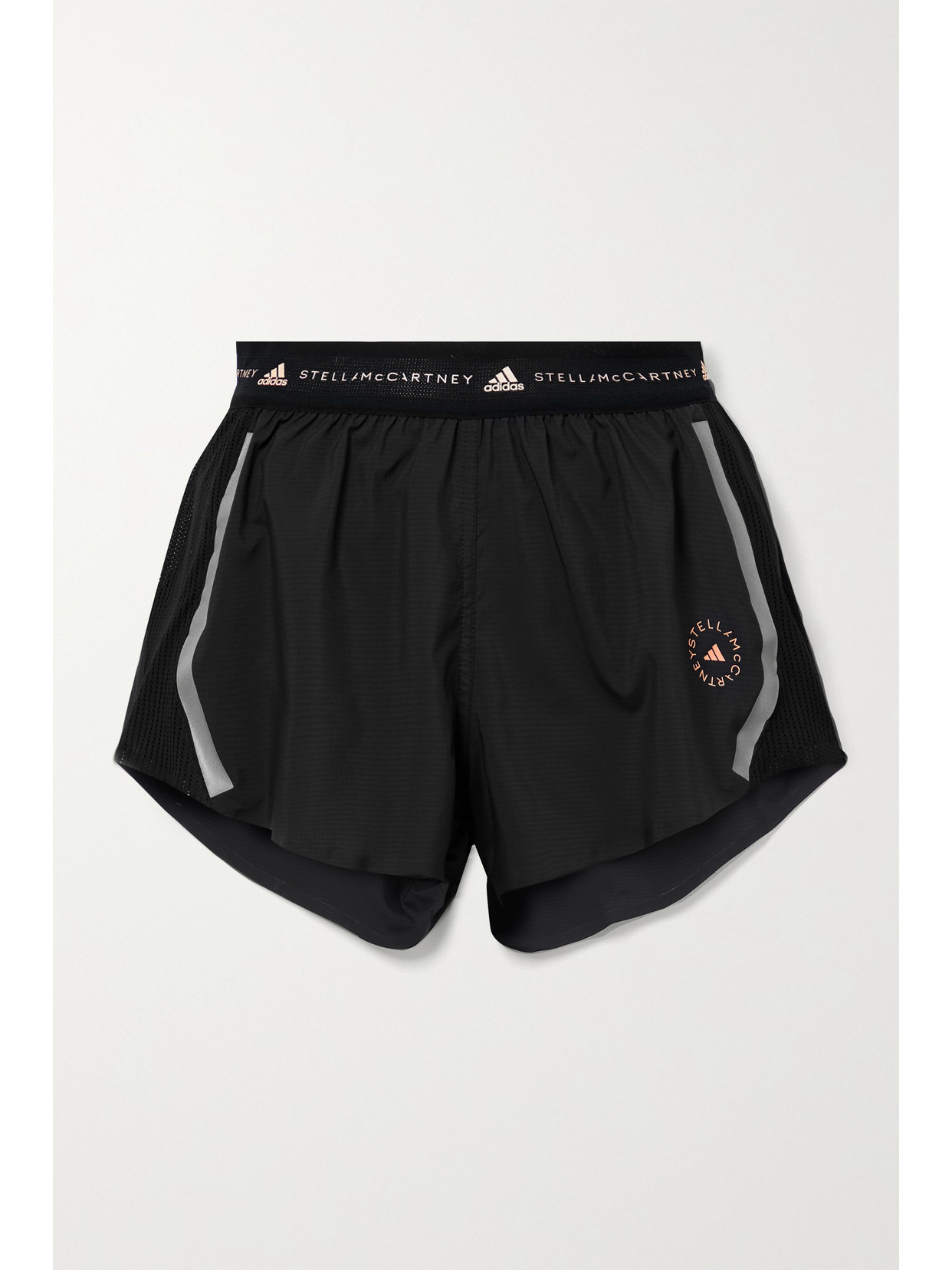 ADIDAS BY STELLA MCCARTNEY TRUEPACE MESH-PANELED RECYCLED RIPSTOP SHORTS