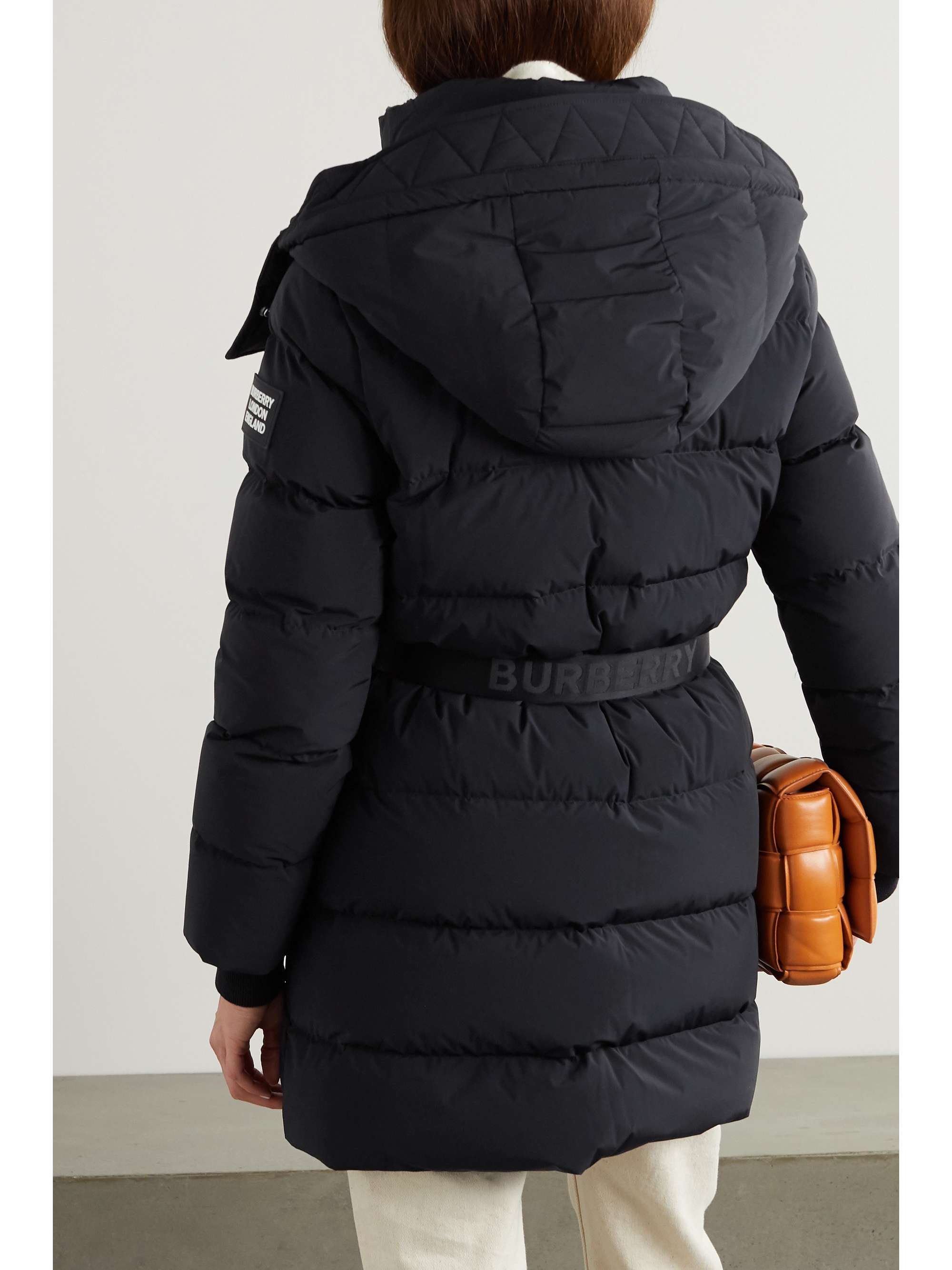 BURBERRY + NET SUSTAIN belted hooded quilted shell down coat