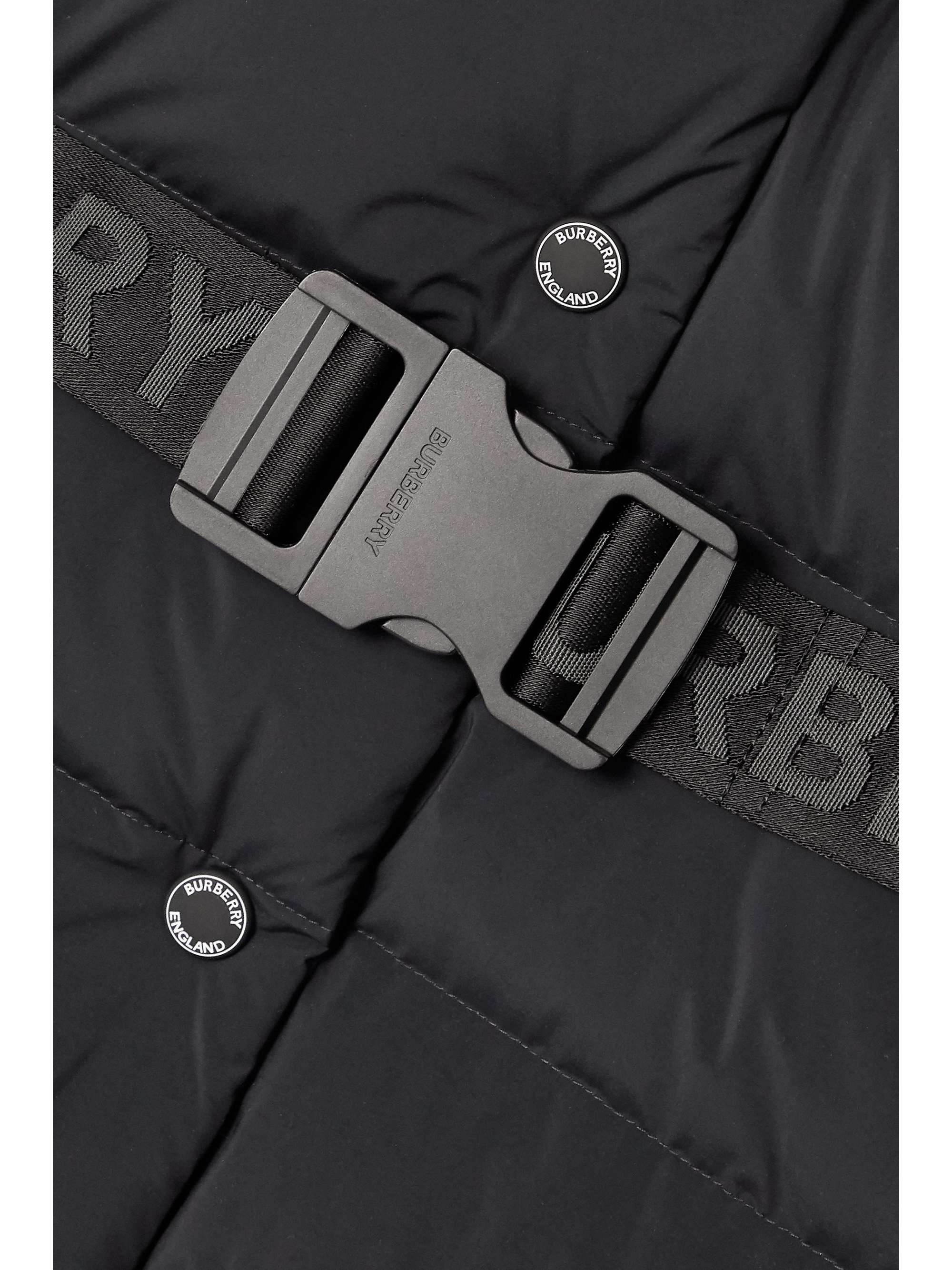 BURBERRY + NET SUSTAIN belted hooded quilted shell down coat