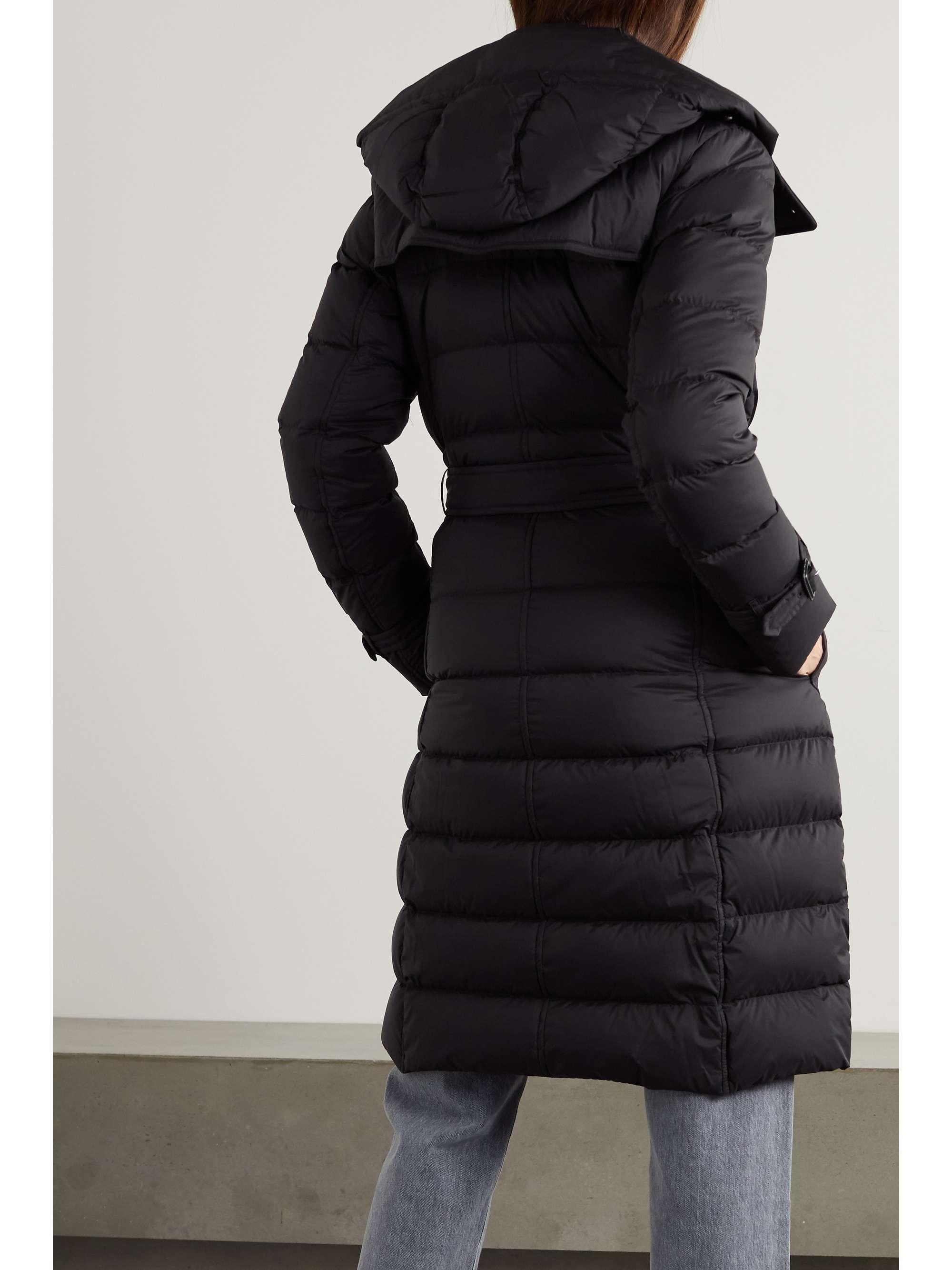 BURBERRY + NET SUSTAIN belted hooded quilted shell down coat
