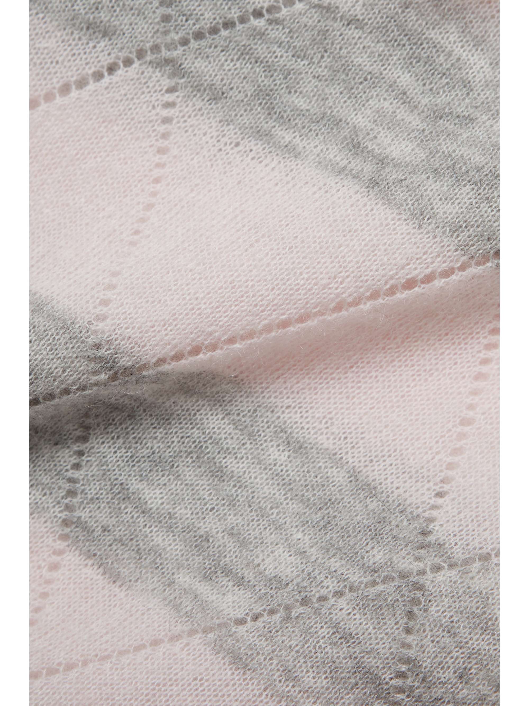 PHILOSOPHY DI LORENZO SERAFINI Ruffled striped pointelle-knit mohair-blend sweater