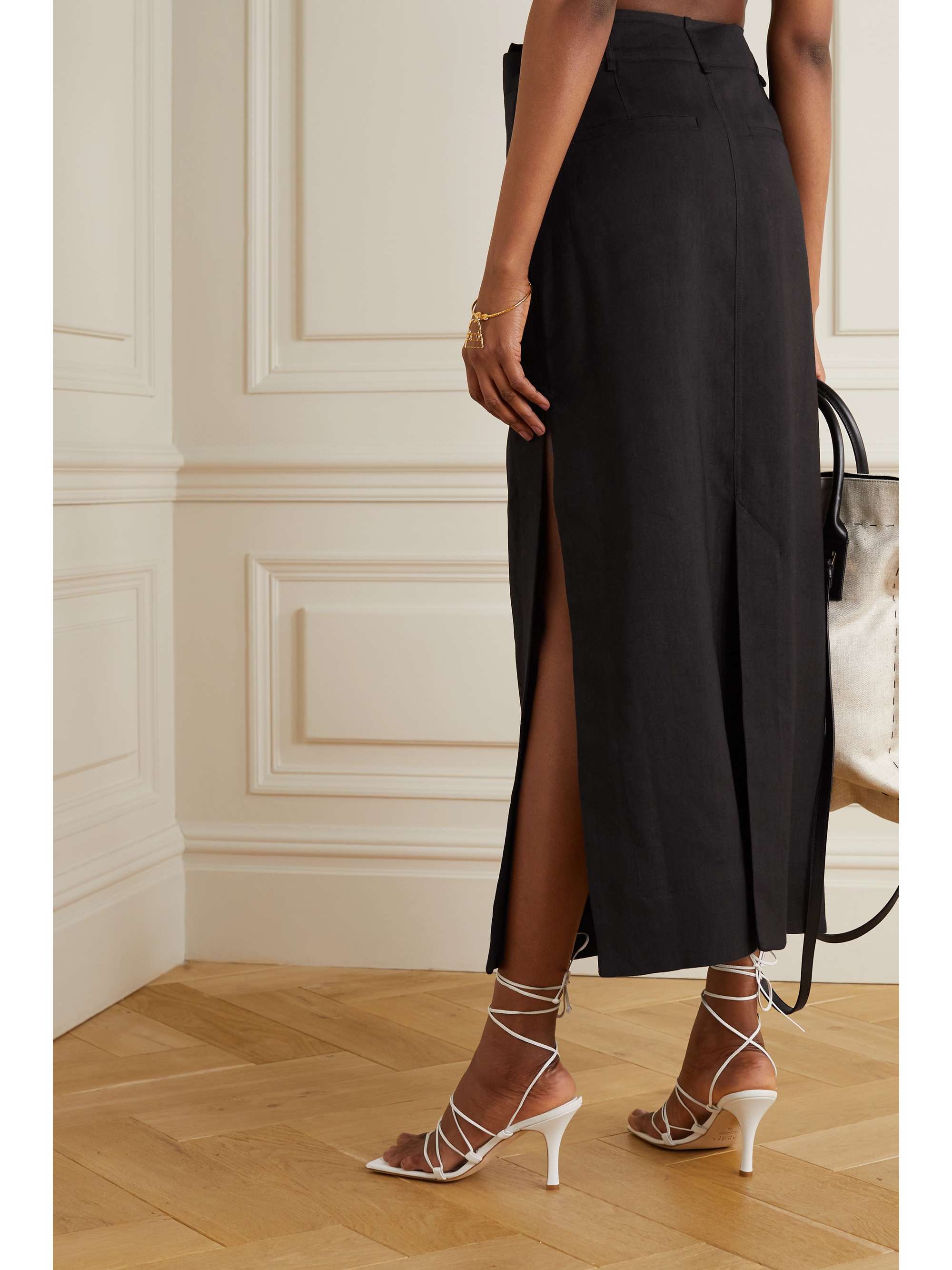 Black La Jupe Terraio hemp-blend maxi 
