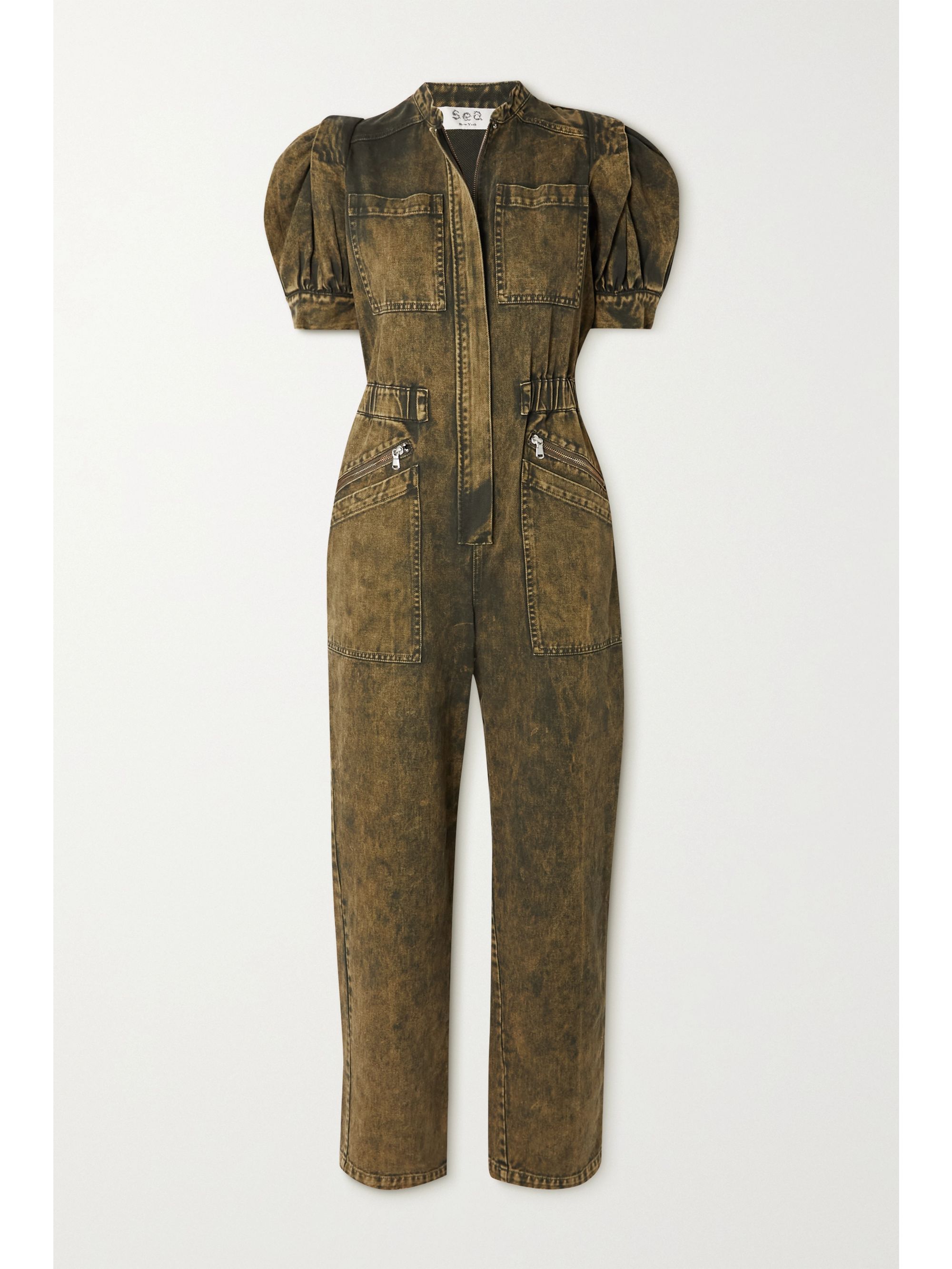 Acid wash denim romper Clearance