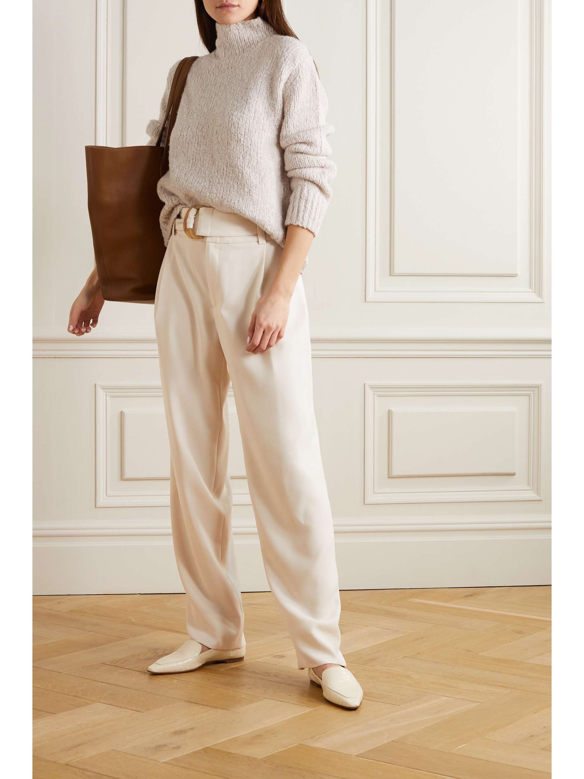 Off-white Belted twill tapered pants 
