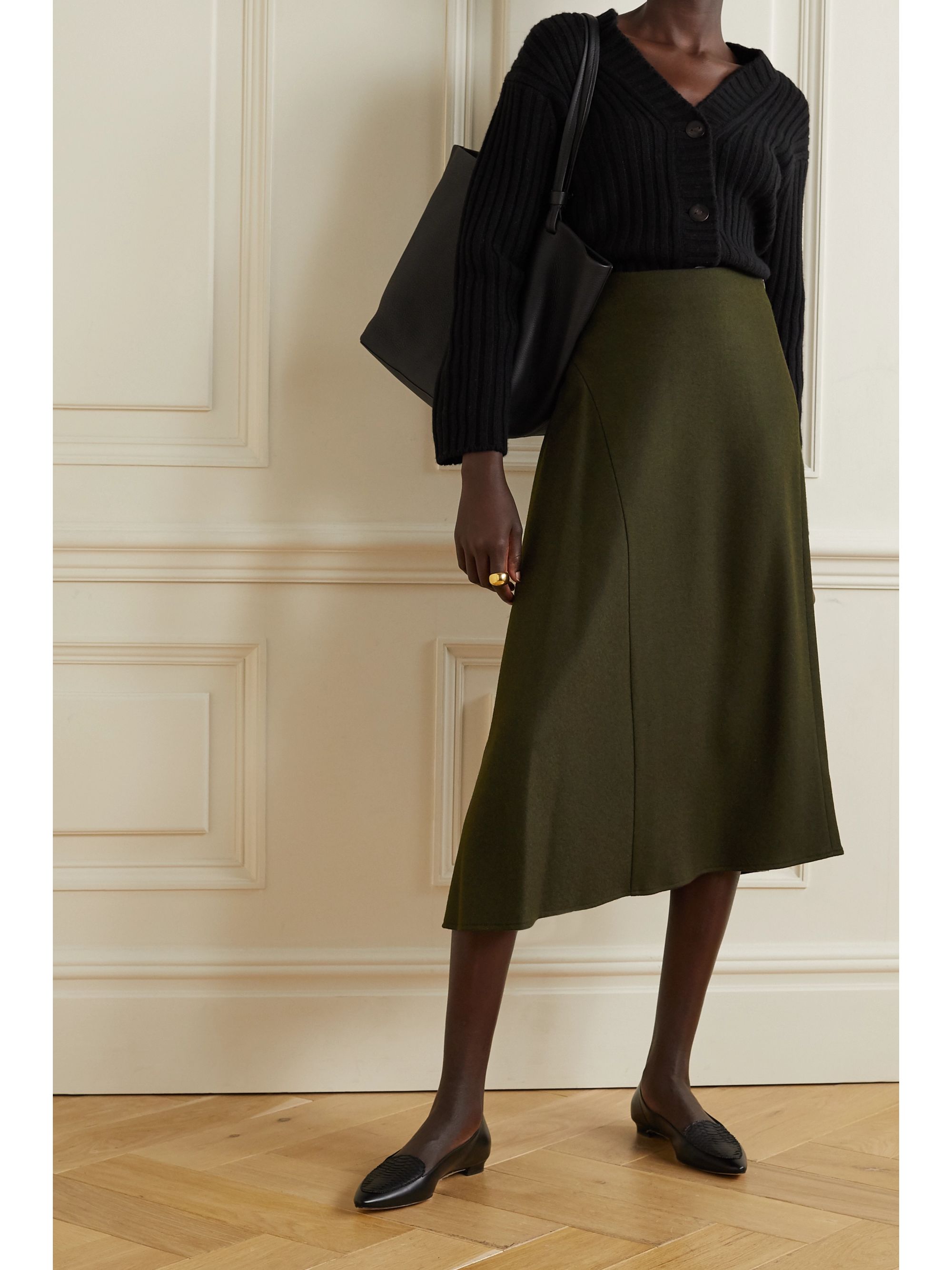 Wool blend midi skirt Clearance