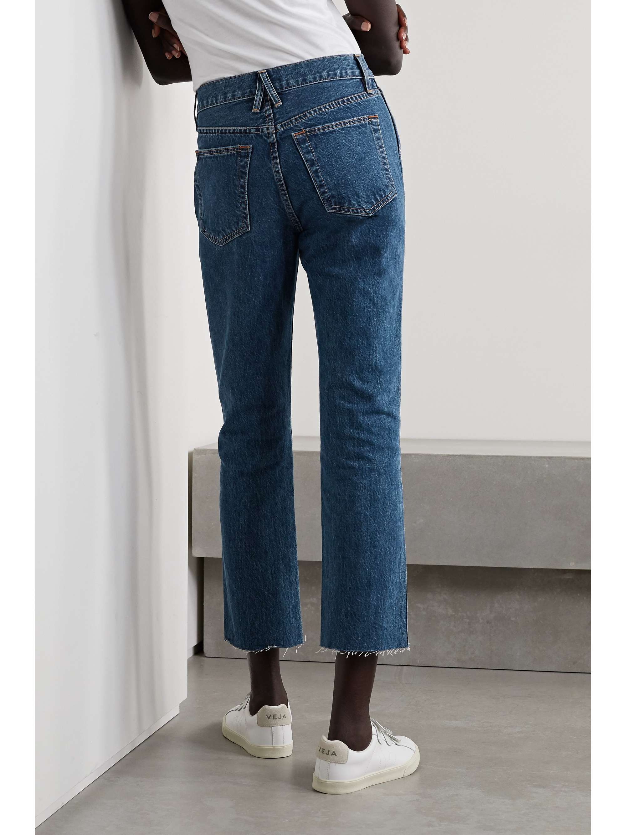 SLVRLAKE Hero frayed high-rise straight-leg jeans