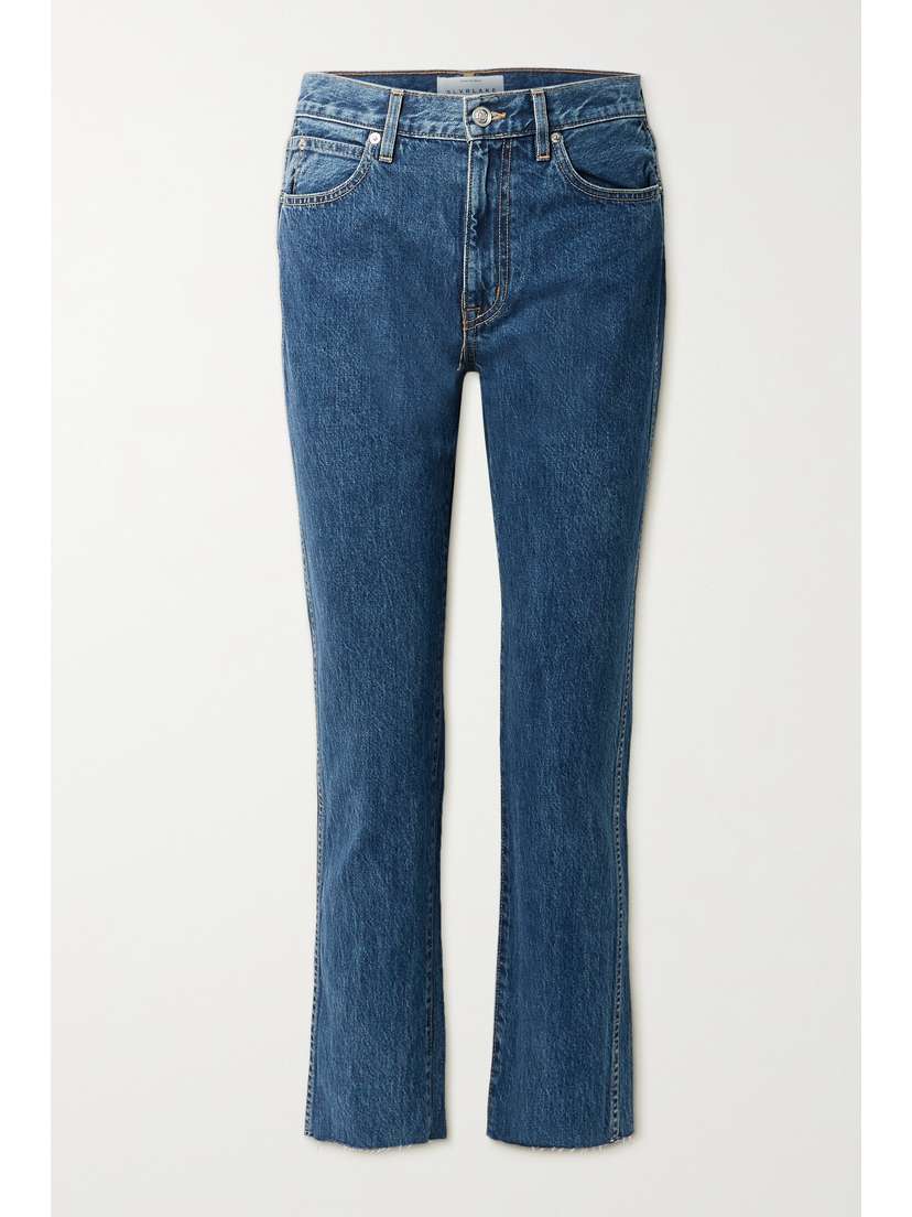SLVRLAKE Hero Frayed High-rise Straight-leg Jeans