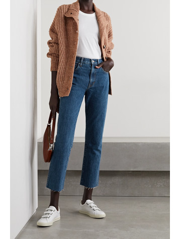 SLVRLAKE Hero frayed high-rise straight-leg jeans