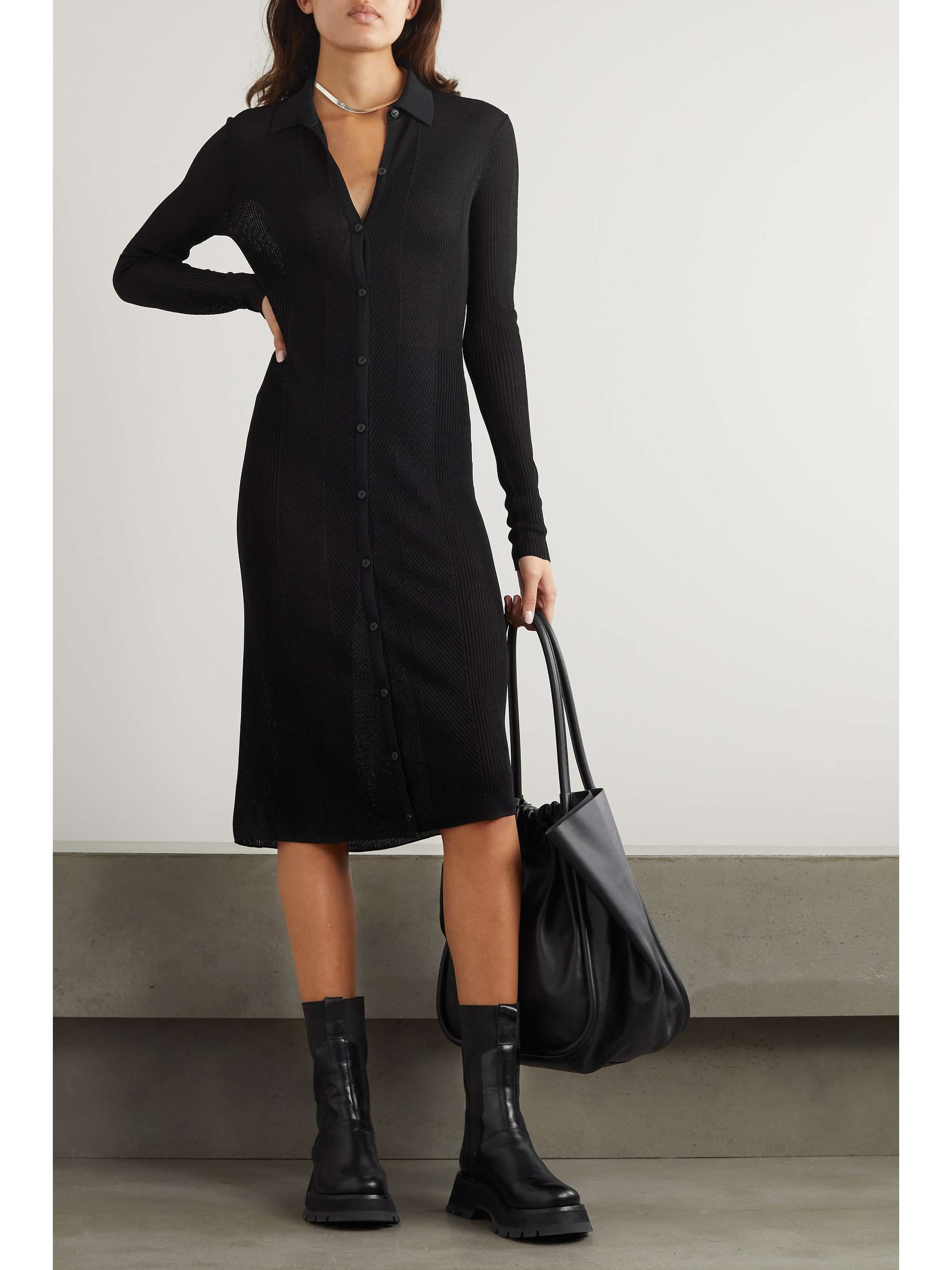 RAG & BONE Pacey ribbed-knit midi dress