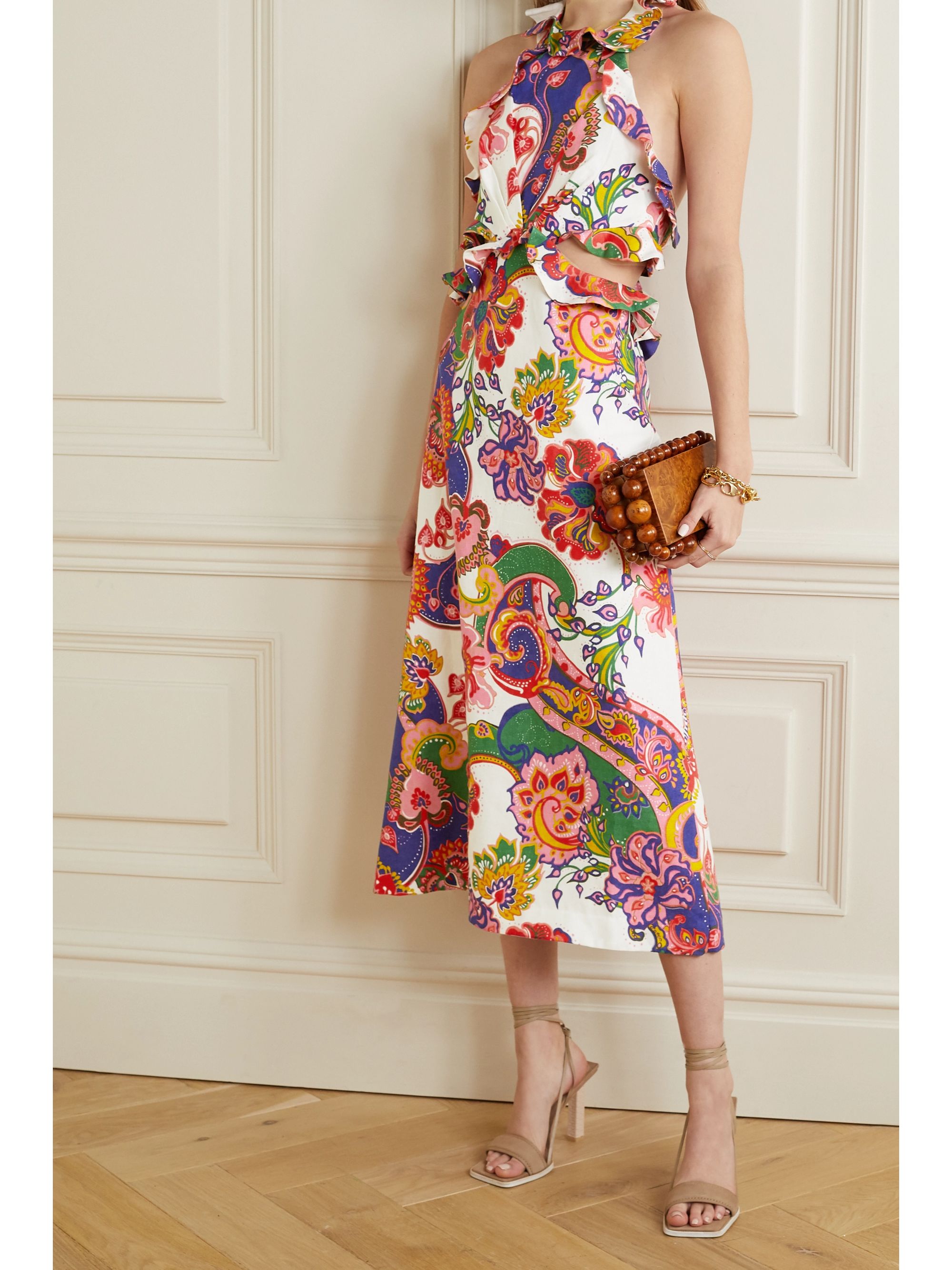 White The Lovestruck cutout ruffled 