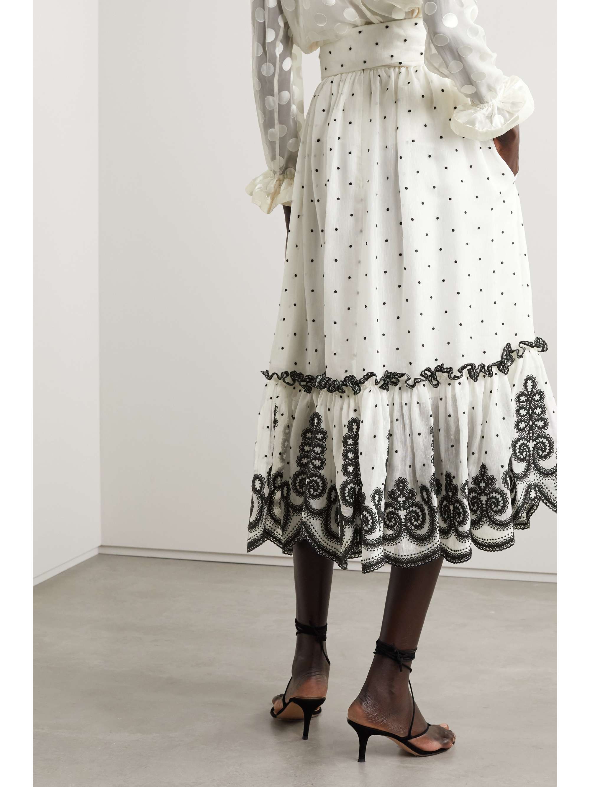 ZIMMERMANN The Lovestruck Rope embroidered linen and silkblend midi