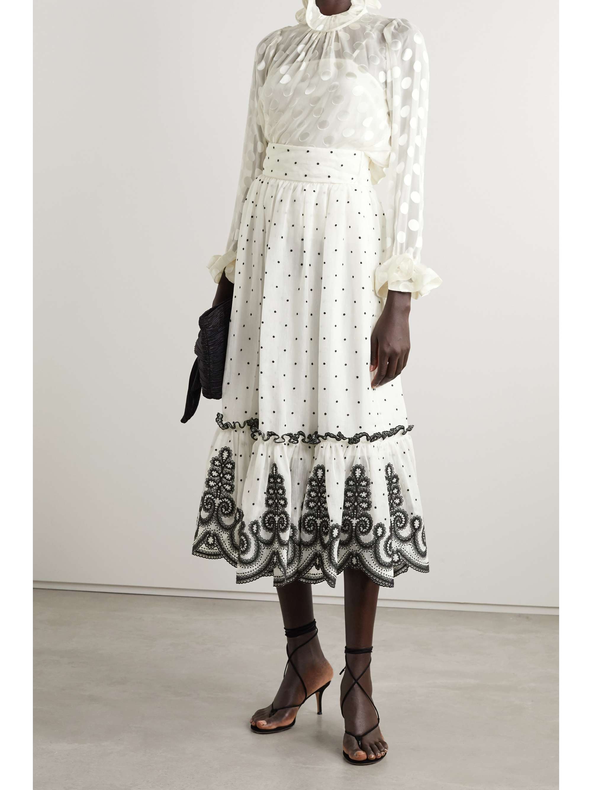ZIMMERMANN The Lovestruck Rope embroidered linen and silkblend midi