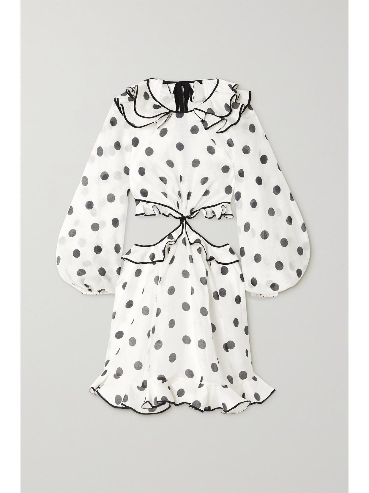 Zimmermann - The Lovestruck Polka-dot Linen And Silk-blend Organza Mini Dress - White 22 Awaiting product image