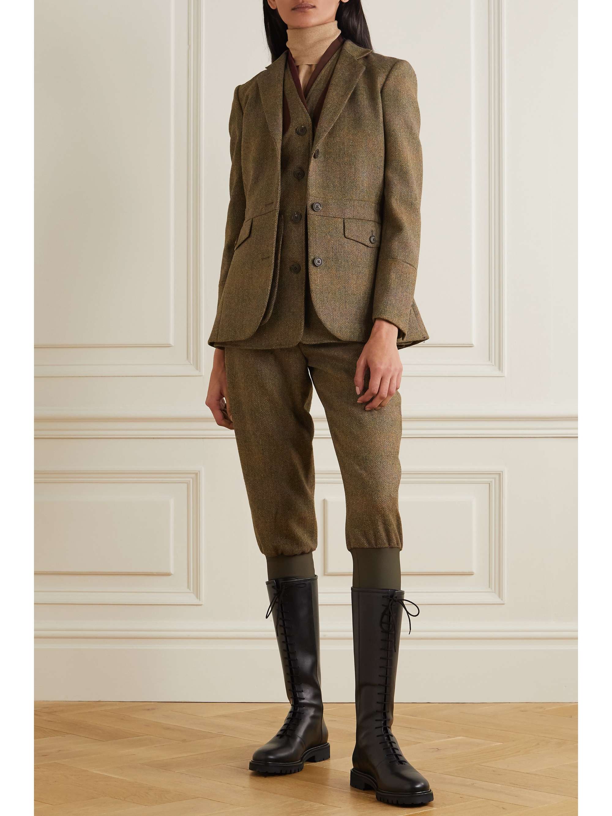 Army green Wool-tweed blazer | PURDEY 