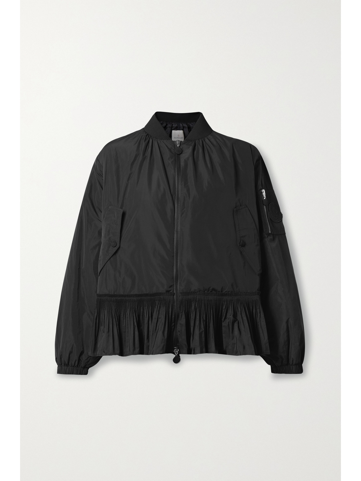 MONCLER MIRAC RUFFLED SHELL DOWN PEPLUM JACKET