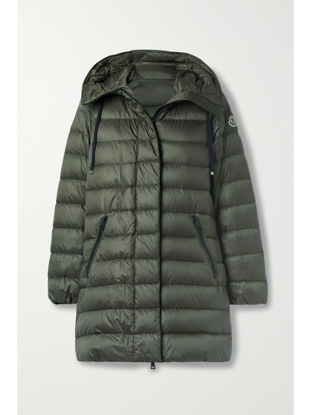 Moncler Gnosia Hooded Quilted Shell Down Jacket In Army Green