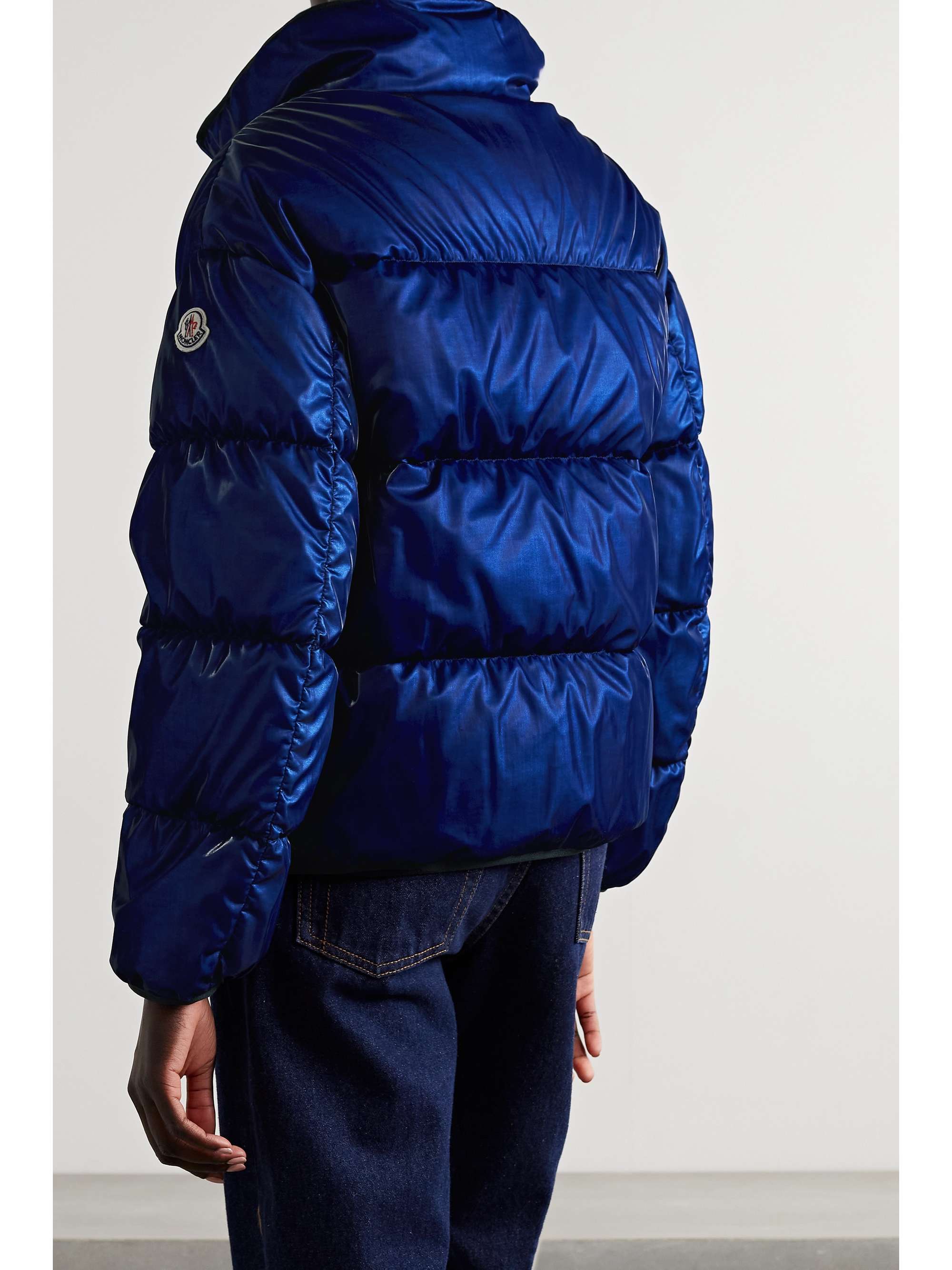 moncler shiny blue jacket