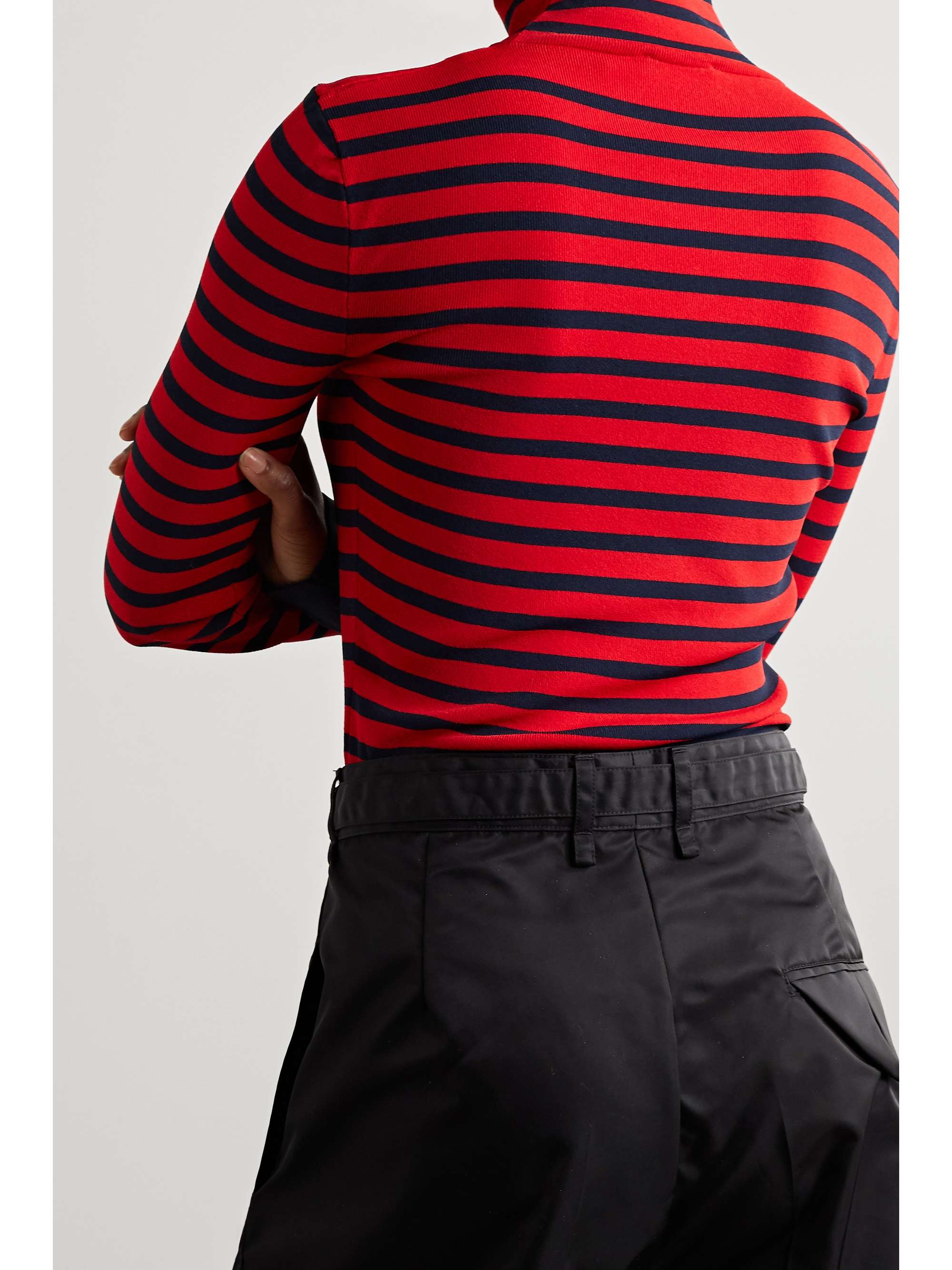 Red Lupetto striped knitted turtleneck 