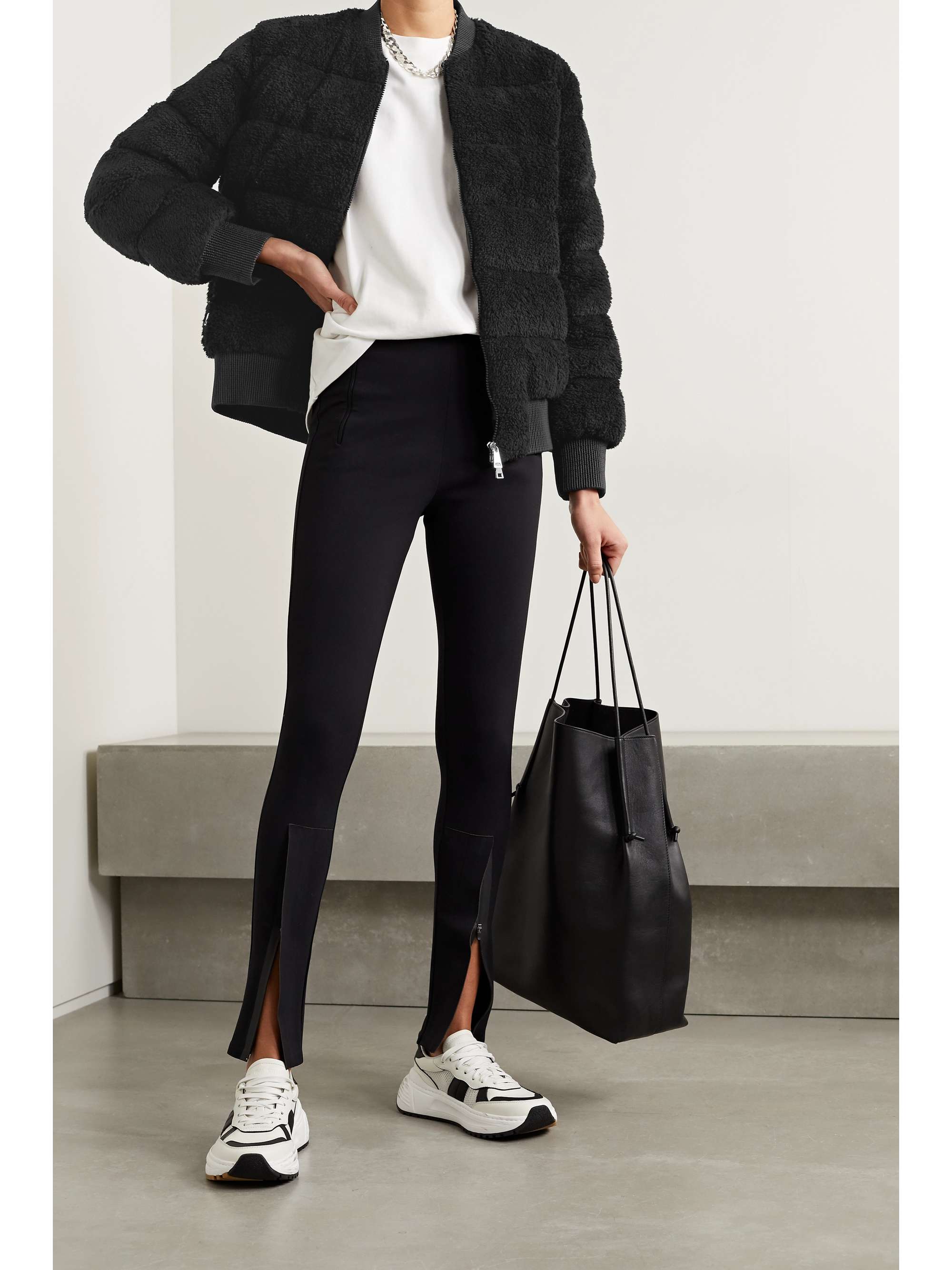 moncler quilted bomber jacket