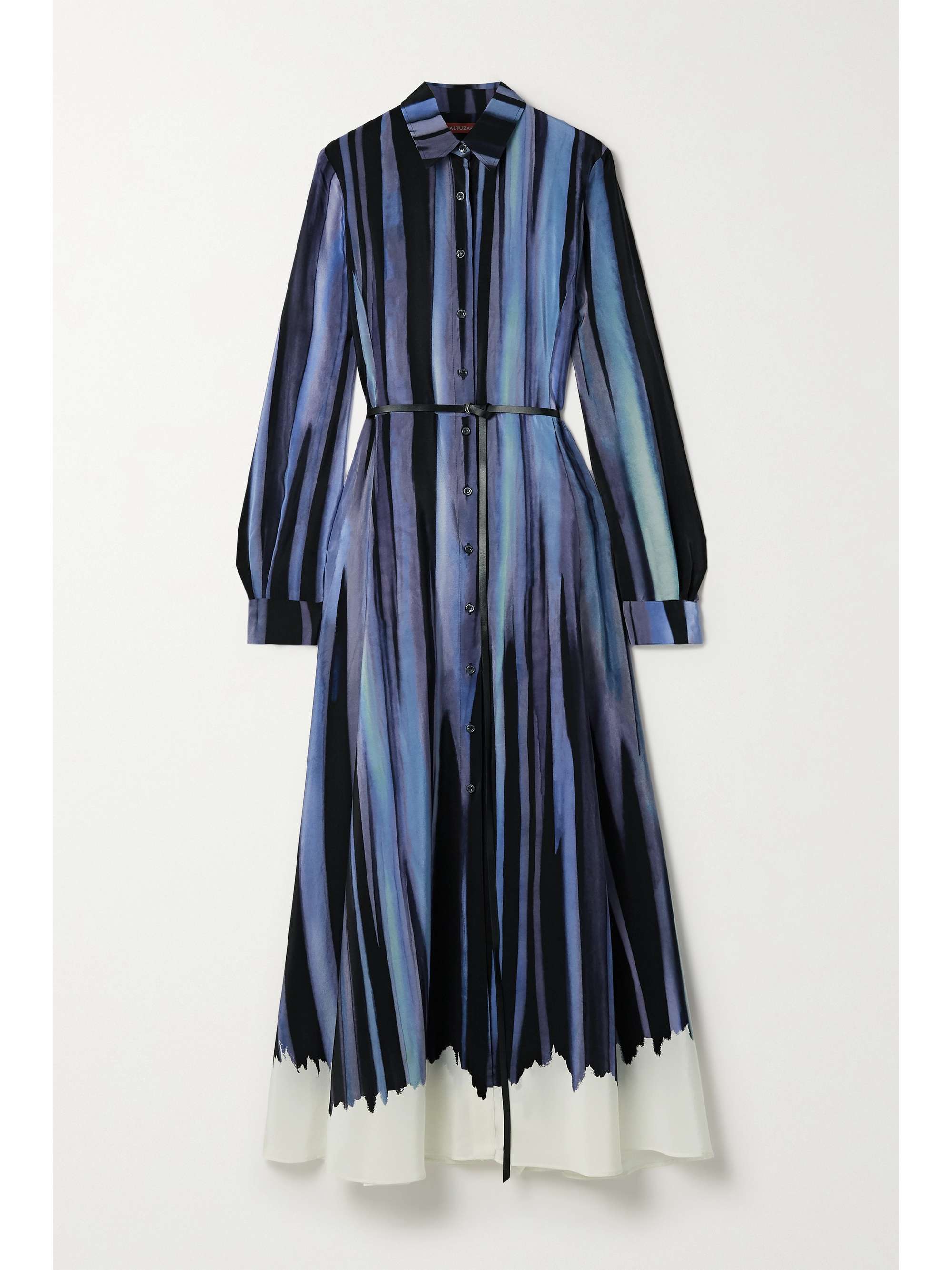 silk midi shirt dress