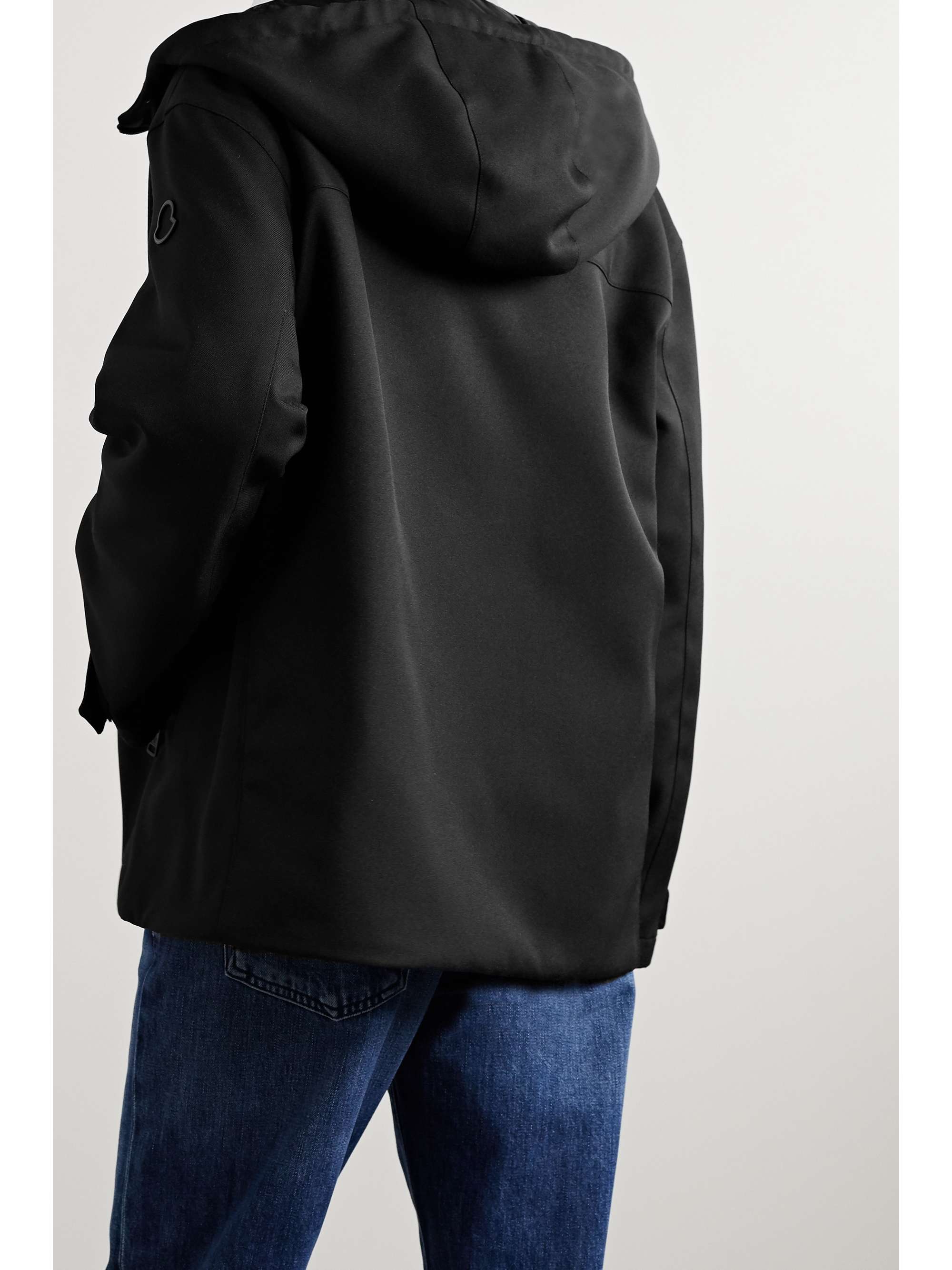 MONCLER Gredi hooded glossed shell-trimmed gabardine down jacket