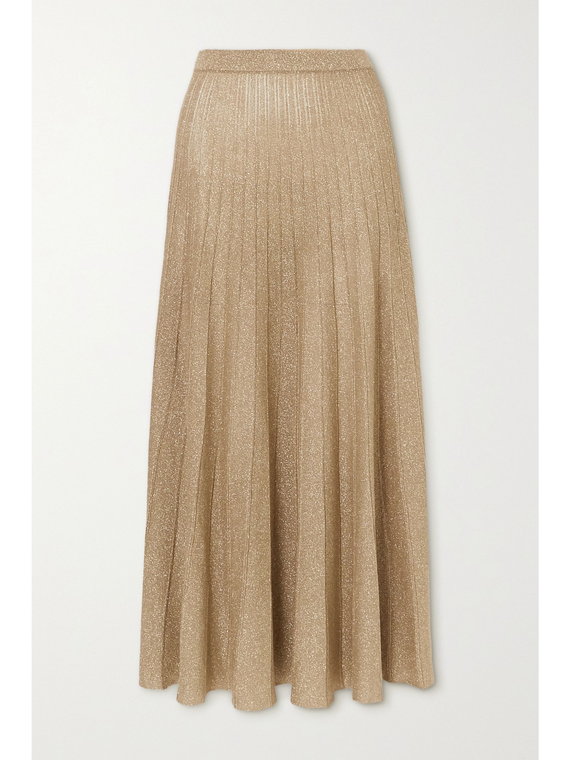 Gold Pleated Lurex skirt | JOSEPH | NET 