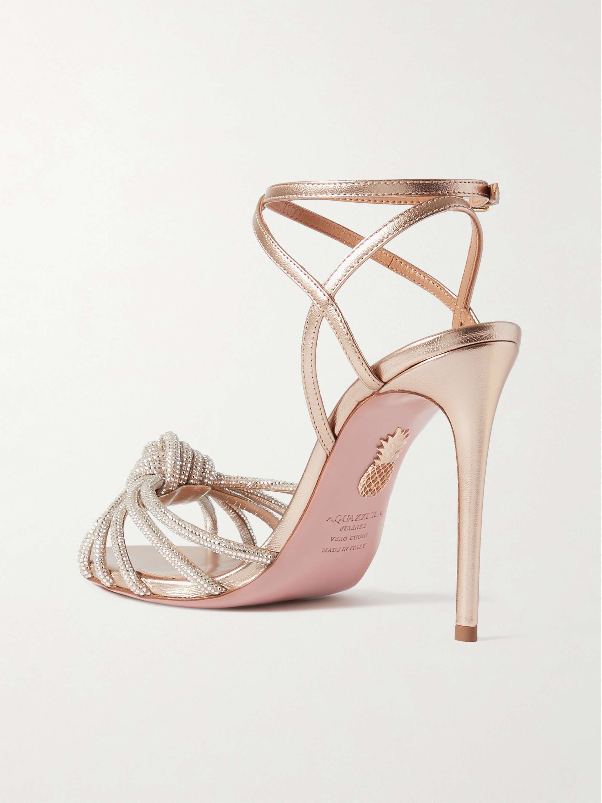 AQUAZZURA Celeste 105 crystal-embellished leather sandals