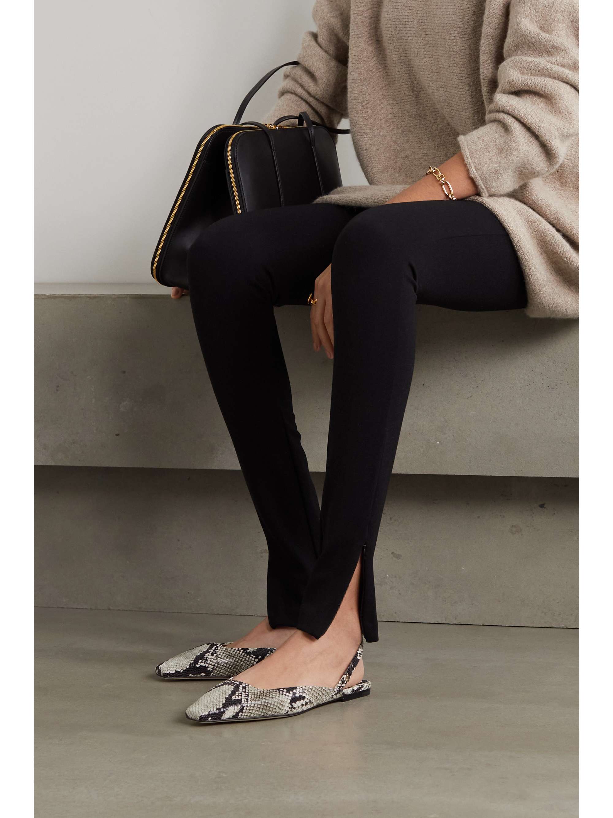 snake print slingback