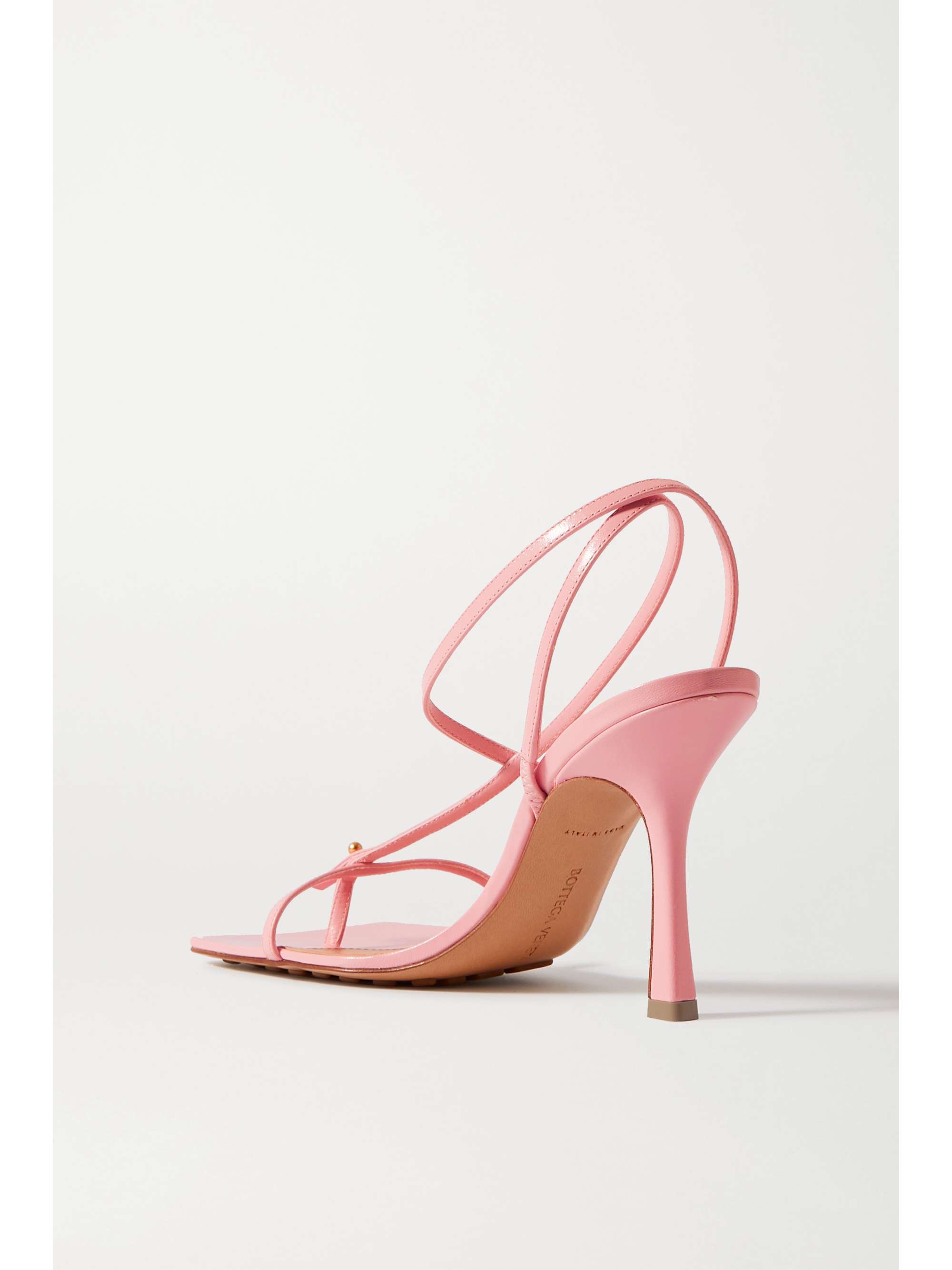 Baby Pink Studded Leather Sandals Bottega Veneta Net A Porter