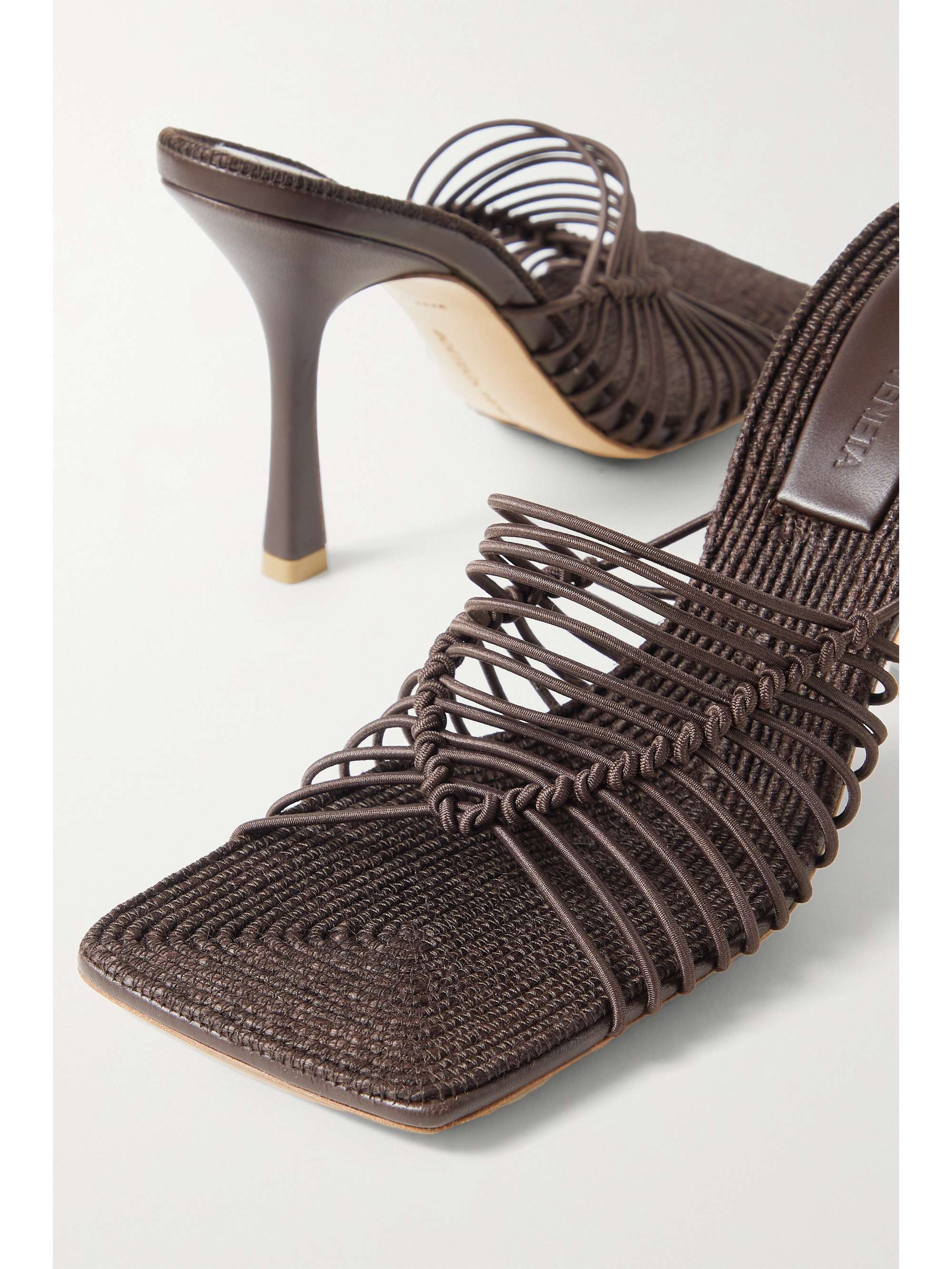 BOTTEGA VENETA Knotted cord and raffia mules