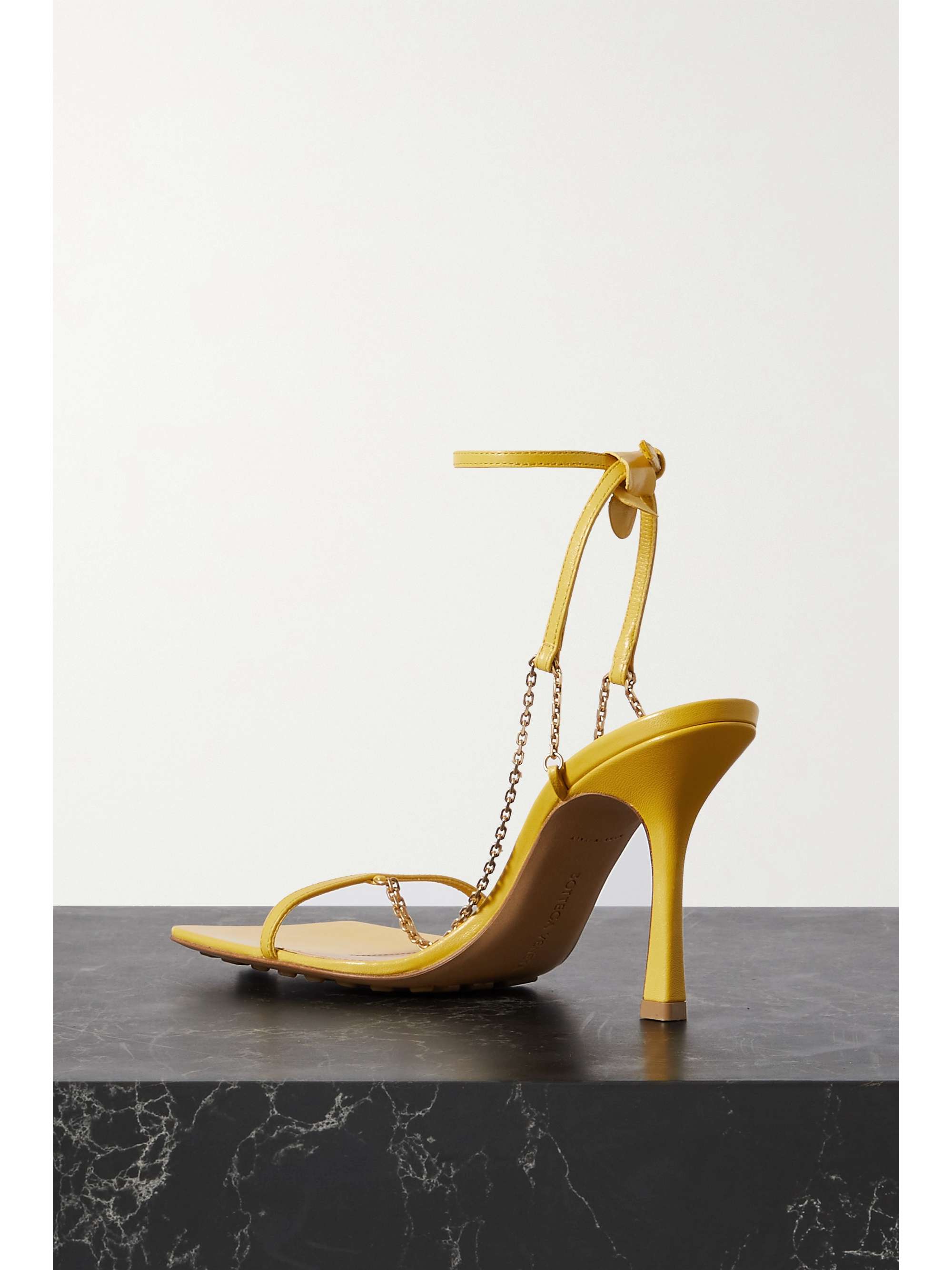 Yellow Chain Embellished Leather Sandals Bottega Veneta Net A Porter