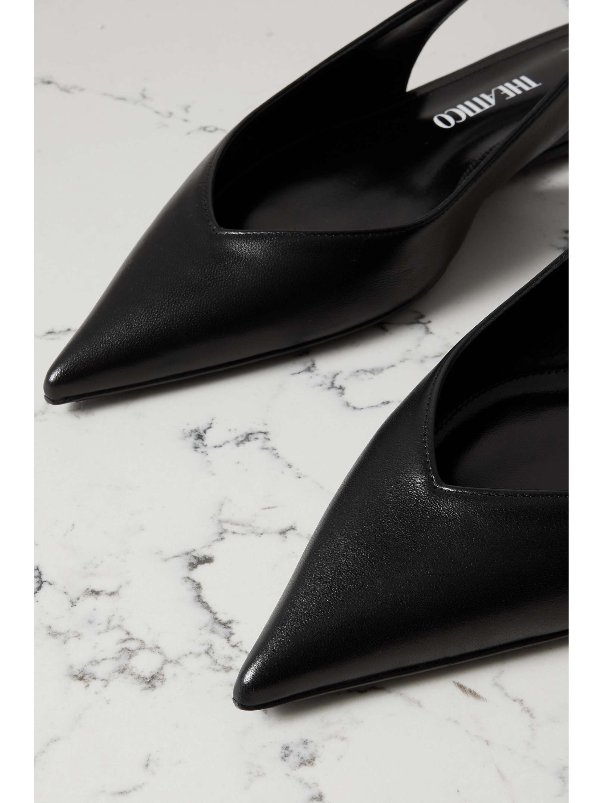THE ATTICO Venus leather point-toe flats